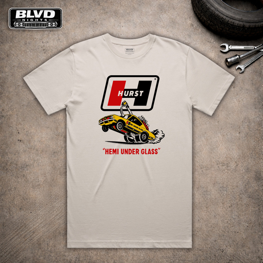 Hurst Shifters T Shirt | Vintage Muscle Car parts T shirt | Hemi Chrysler Mopar