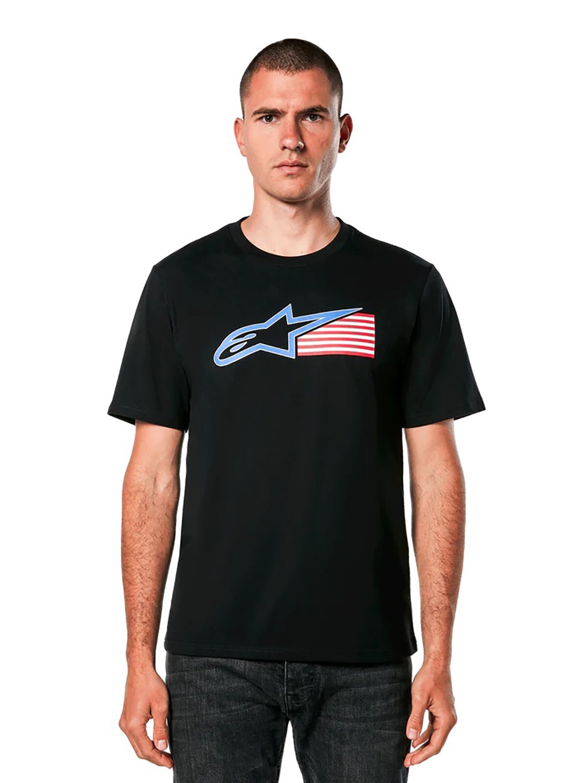 Alpinestars Men&rsquo;s Racing USA CSF Short Sleeve Tee MX Motocross Logo Flag Tee