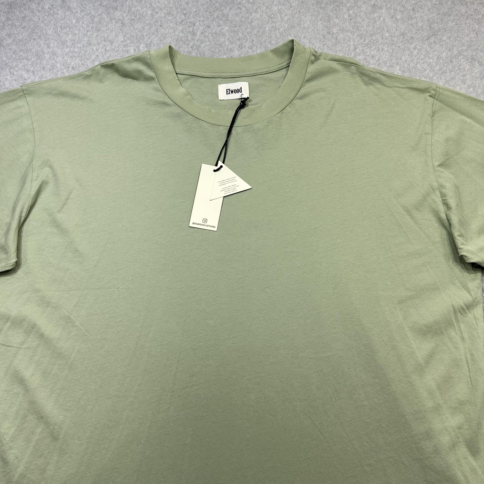 Elwood Oversized Core T Shirt Mens XXL Green Vintage Wash Crewneck Tee Casual