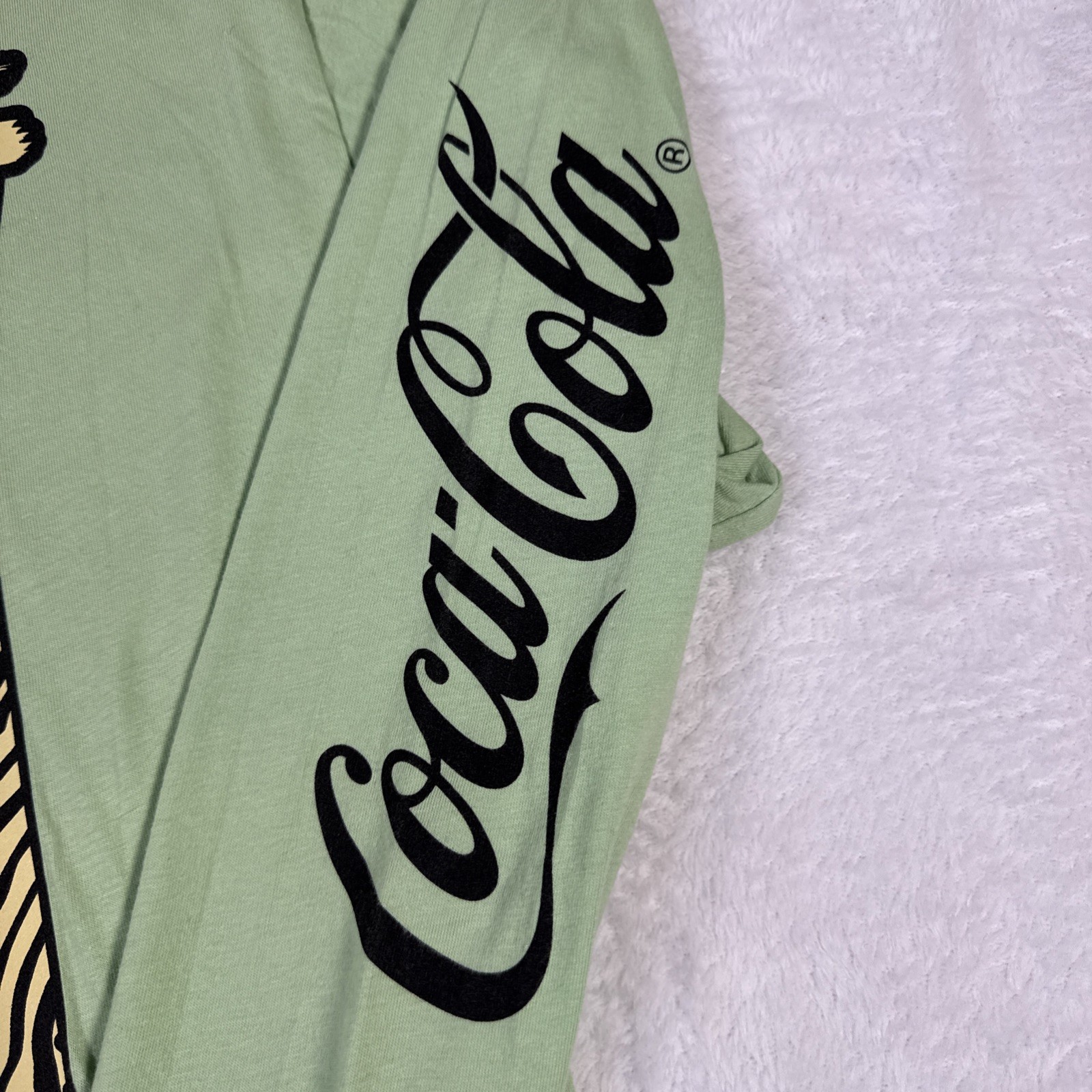 Coca Cola PacSun Medium Green Long Sleeve Vintage Graphic Logo Tee Skate Retro
