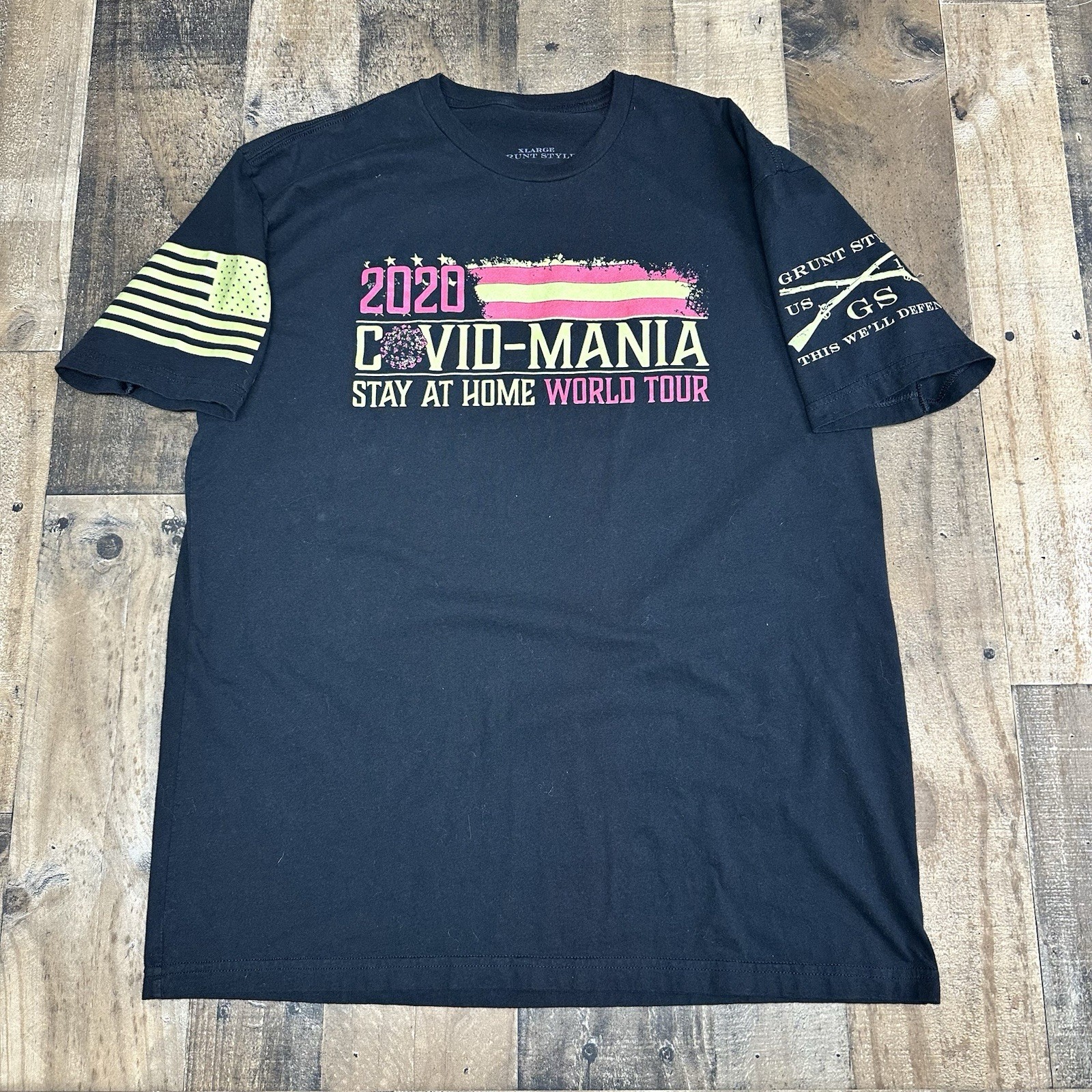 Grunt Style Covid Mania Stay At Home World Tour 2020 T Shirt Black Men&rsquo;s L/XL
