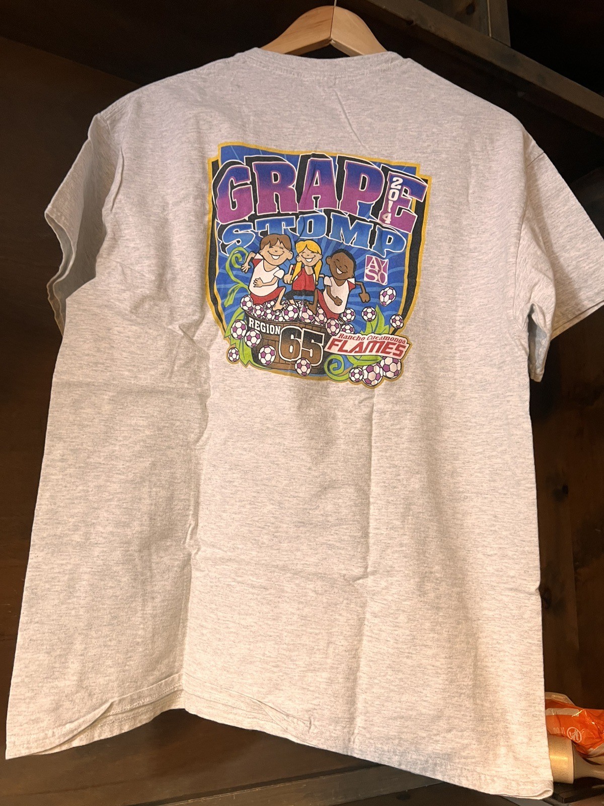 Rancho Cucamonga California CA Calif L T-Shirt 2014 GRAY GRAPE STOMP SHORT SLV