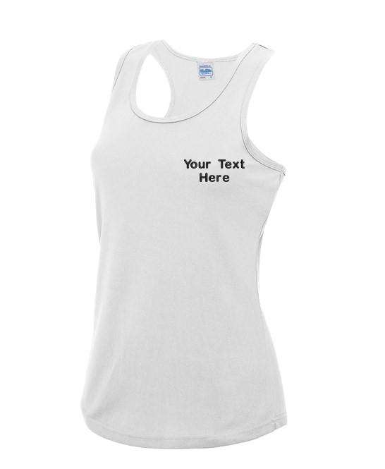 Custom Embroidered Personalised Your Text AWDis Just Cool Women&rsquo;s Cool Vest Gym