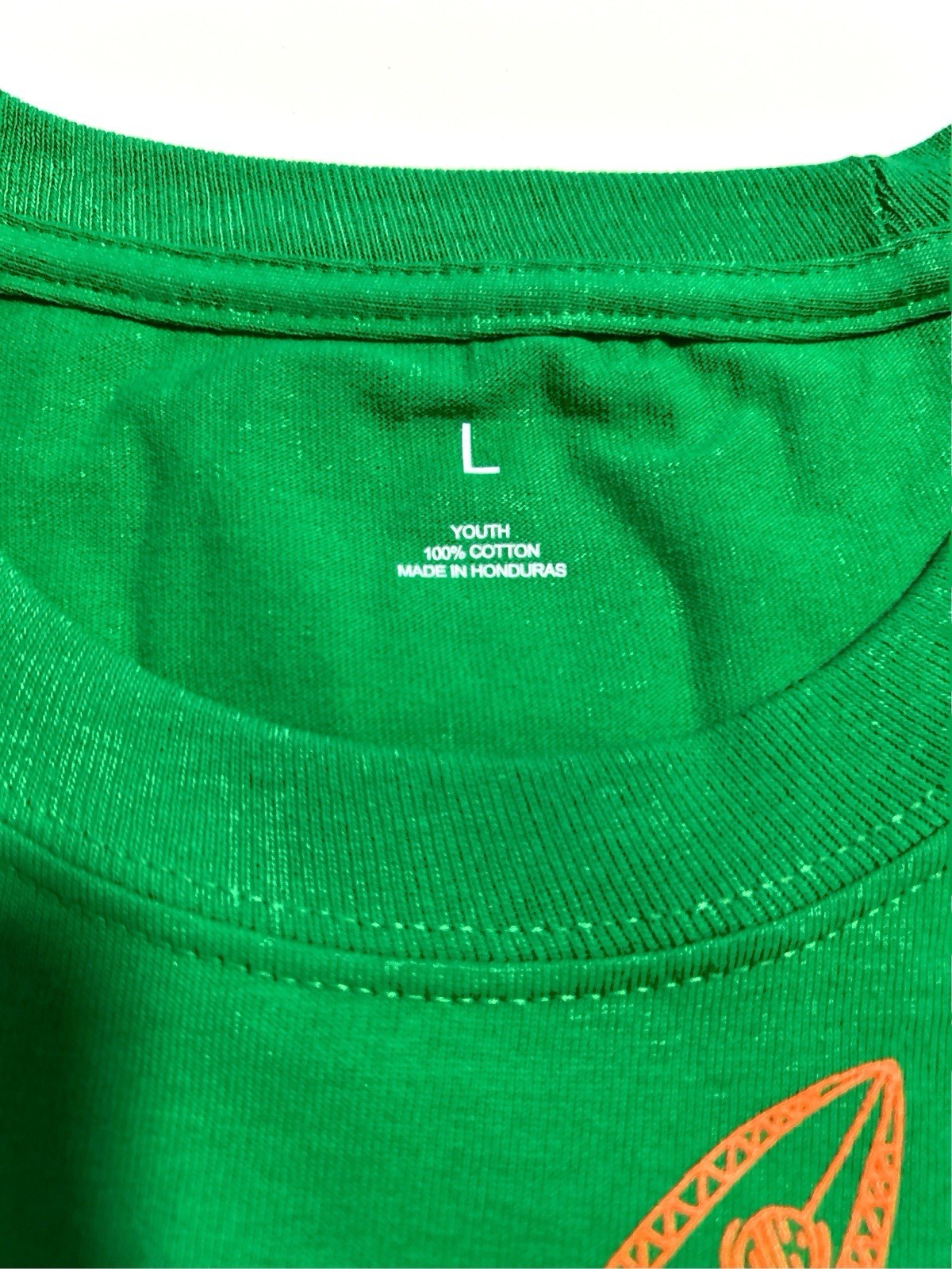 Official Apple T Shirt Apple Camp Today At Apple Green/Orange Size Youth L