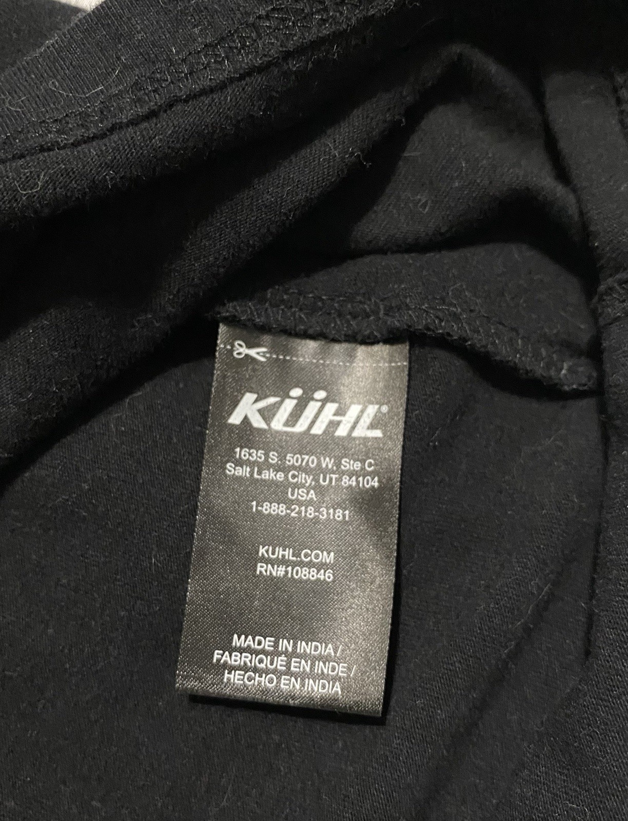Kuhl Kommando Crew Shirt Mens Sz XL Black Long Sleeve Pullover Organic Cotton