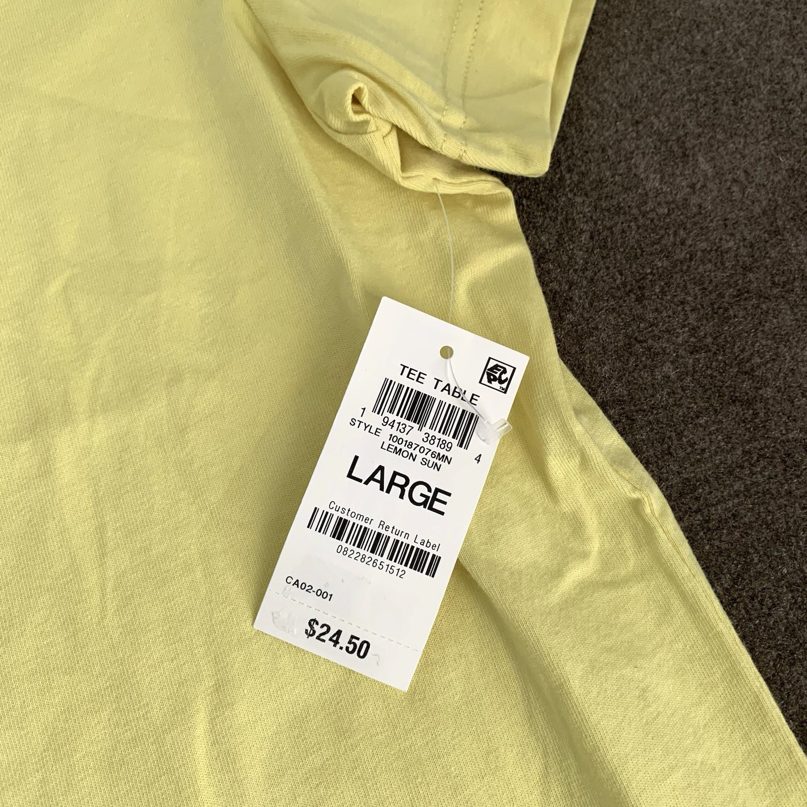 Mode of One Men&rsquo;s Size Large Tee Regular-Fit T-Shirt Yellow 100% Cotton