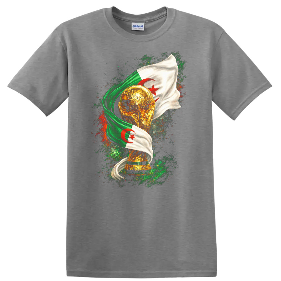 Algeria National Team World Cup Trophy Flag T Shirt Football Tee