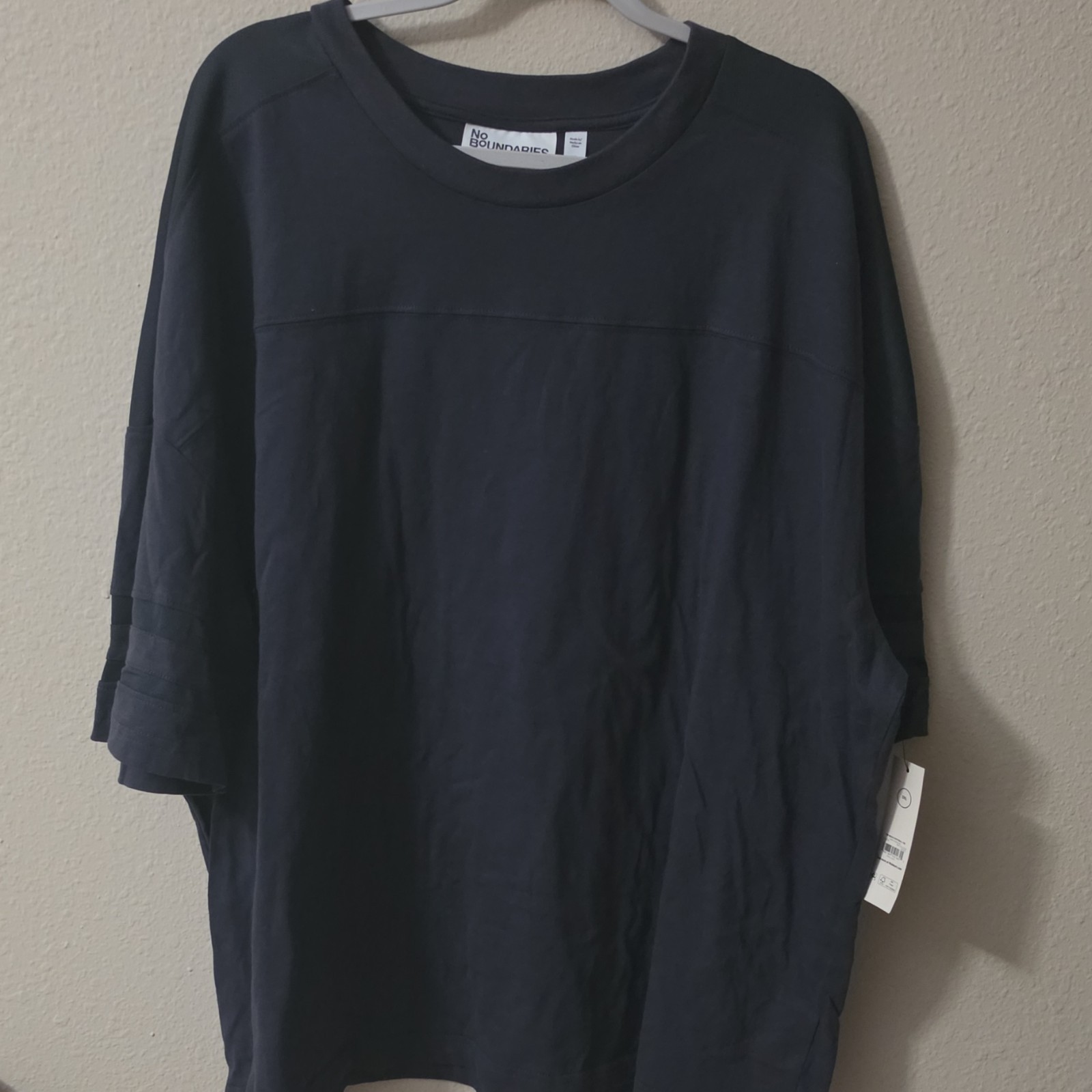 No Boundaries Men&rsquo;s 3XL Gray Solid Oversized Crew Neck Short Sleeve Tee