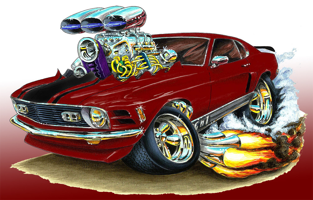 1970 Ford Mustang Mach 1 Muscle Car Art Print NEW