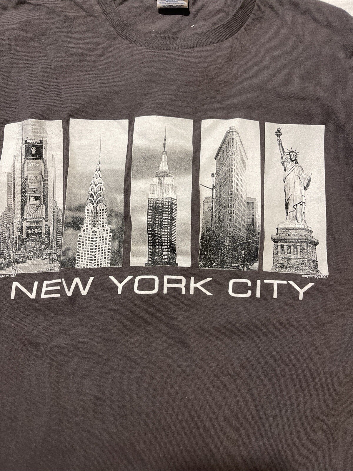 New York Brown Long Sleeve Cottton Blend Delta Pro-Weight T-Shirt Small (325)