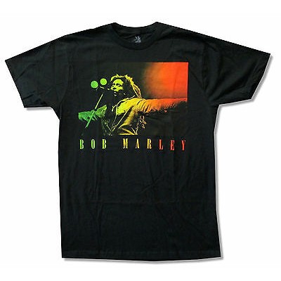 Men&rsquo;s Bob Marley Arms Open Portrait Photo T-shirt Small Black