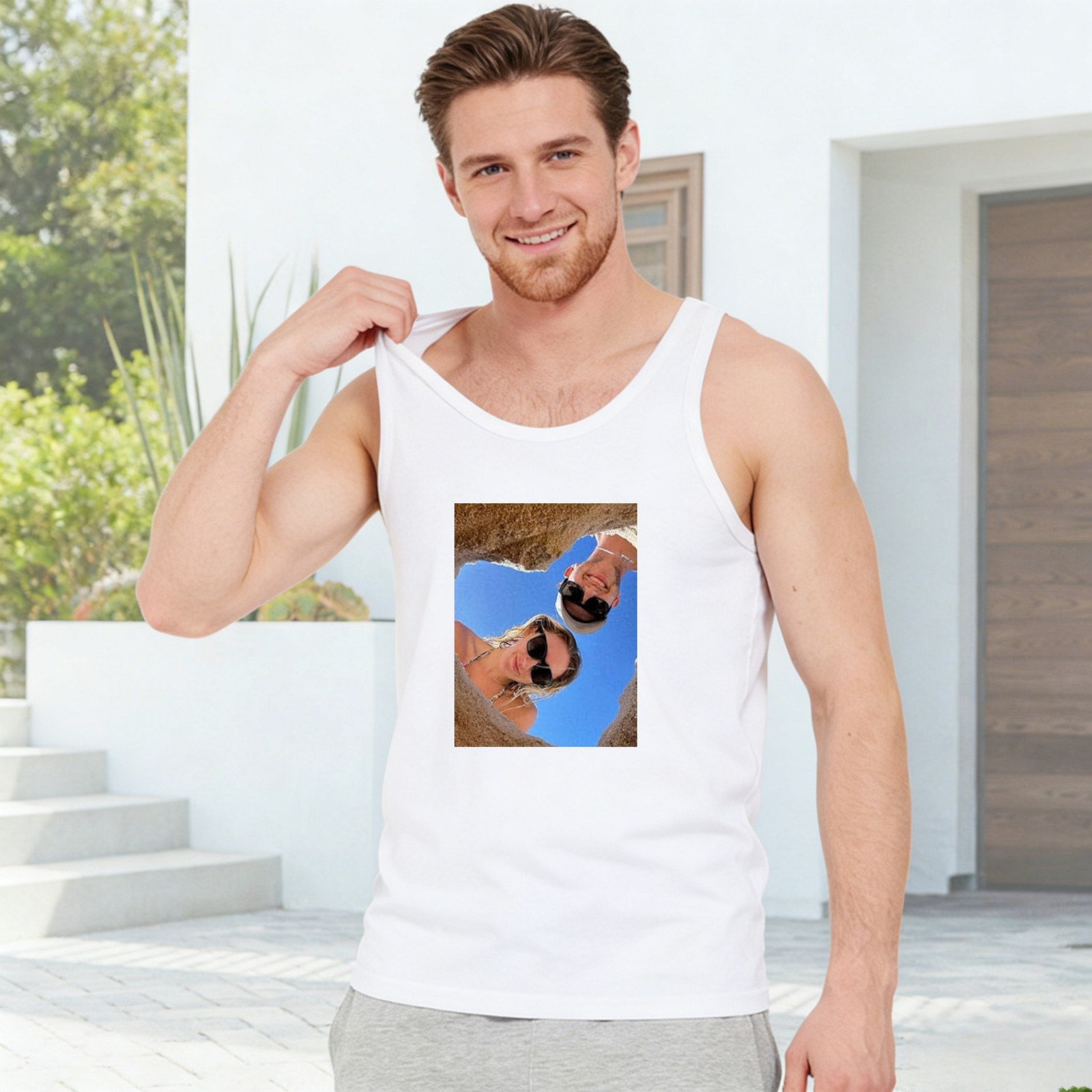 Custom Men&rsquo;s Tank Top – Personalized Photo/Text/Logo Print, Soft 100% Cotton