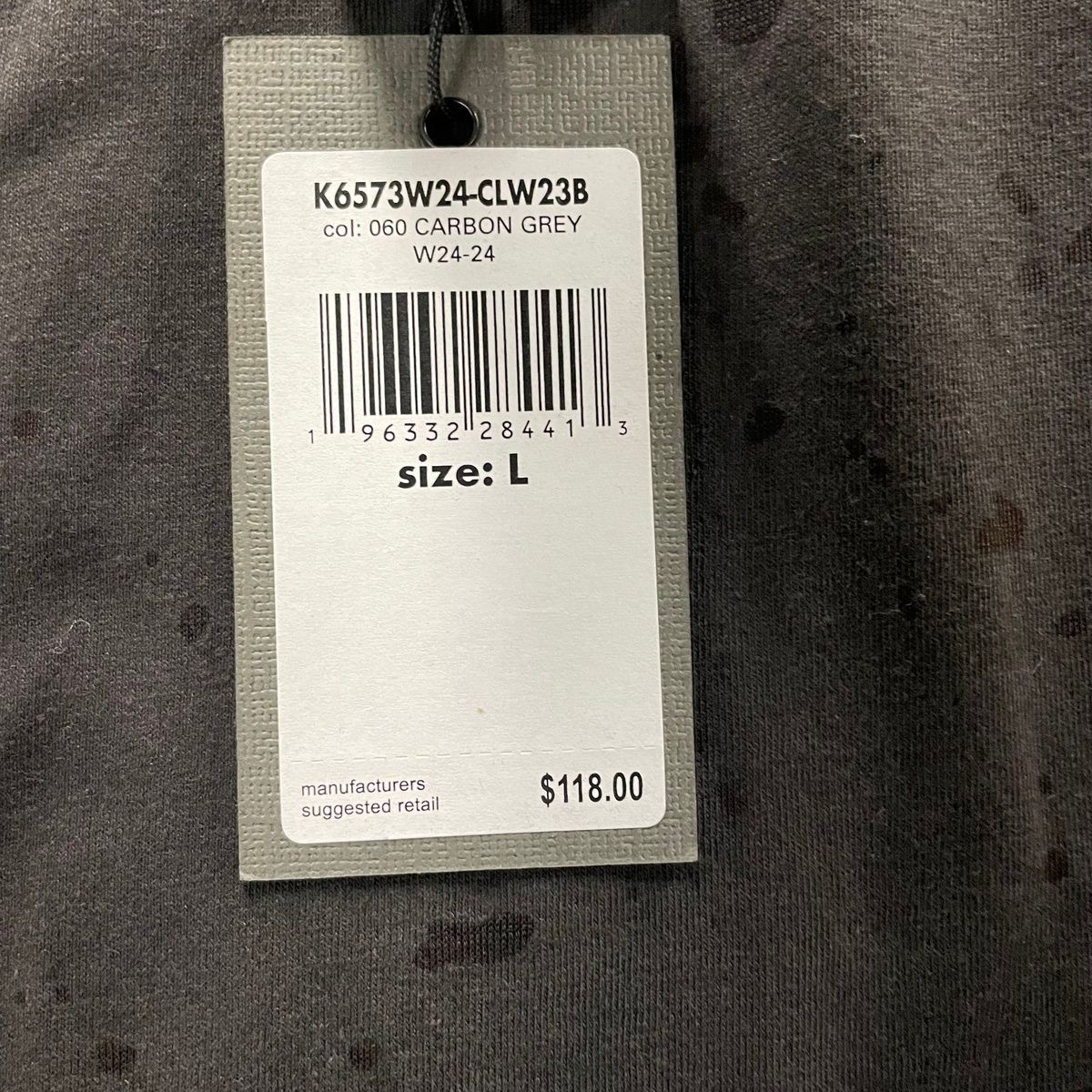 JOHN VARVATOS Eden Burnout Crew Shirt Men&rsquo;s Size L Carbon Gray
