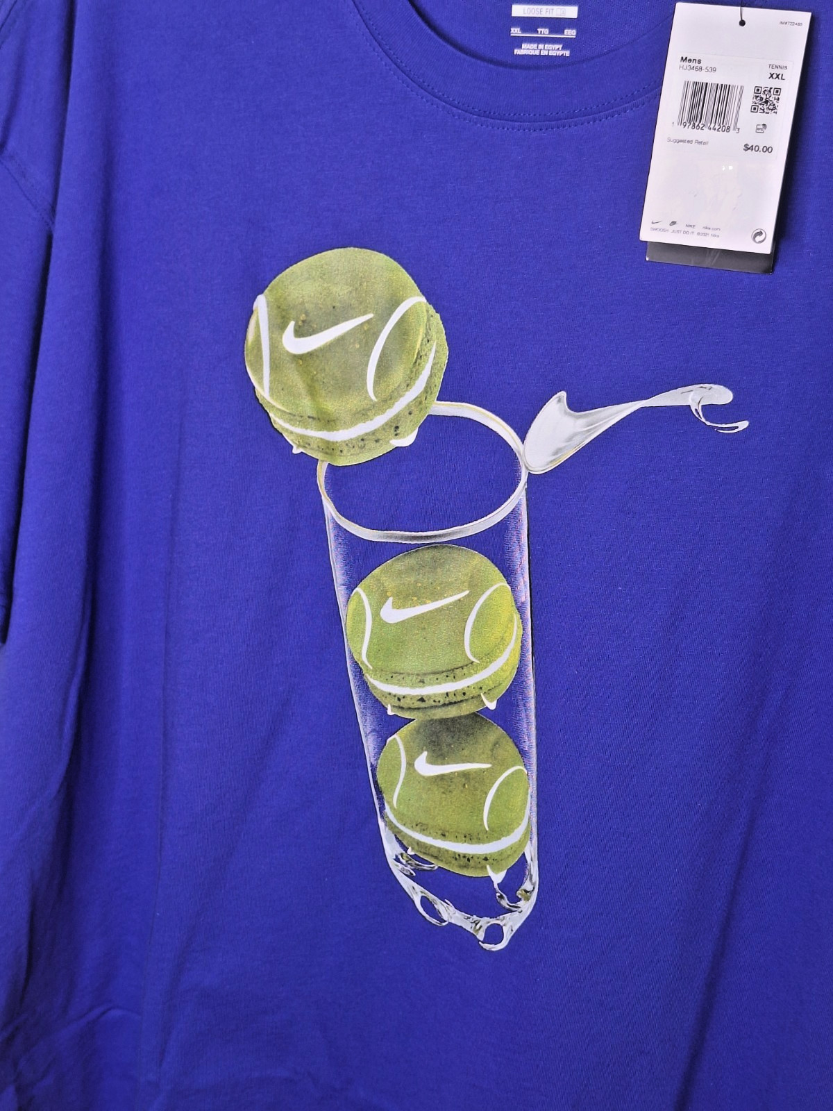 Nike Court Paris Macaron Celestine Blue Tennis T-Shirt size 2XL Oversized 2025