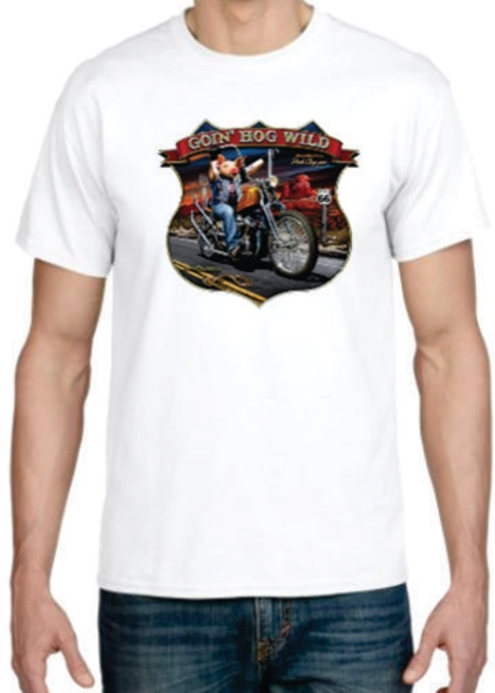 Adult DryBlend® T-Shirt – ( GO&rsquo;IN HOG WILD – BIKER / CHOPPER)