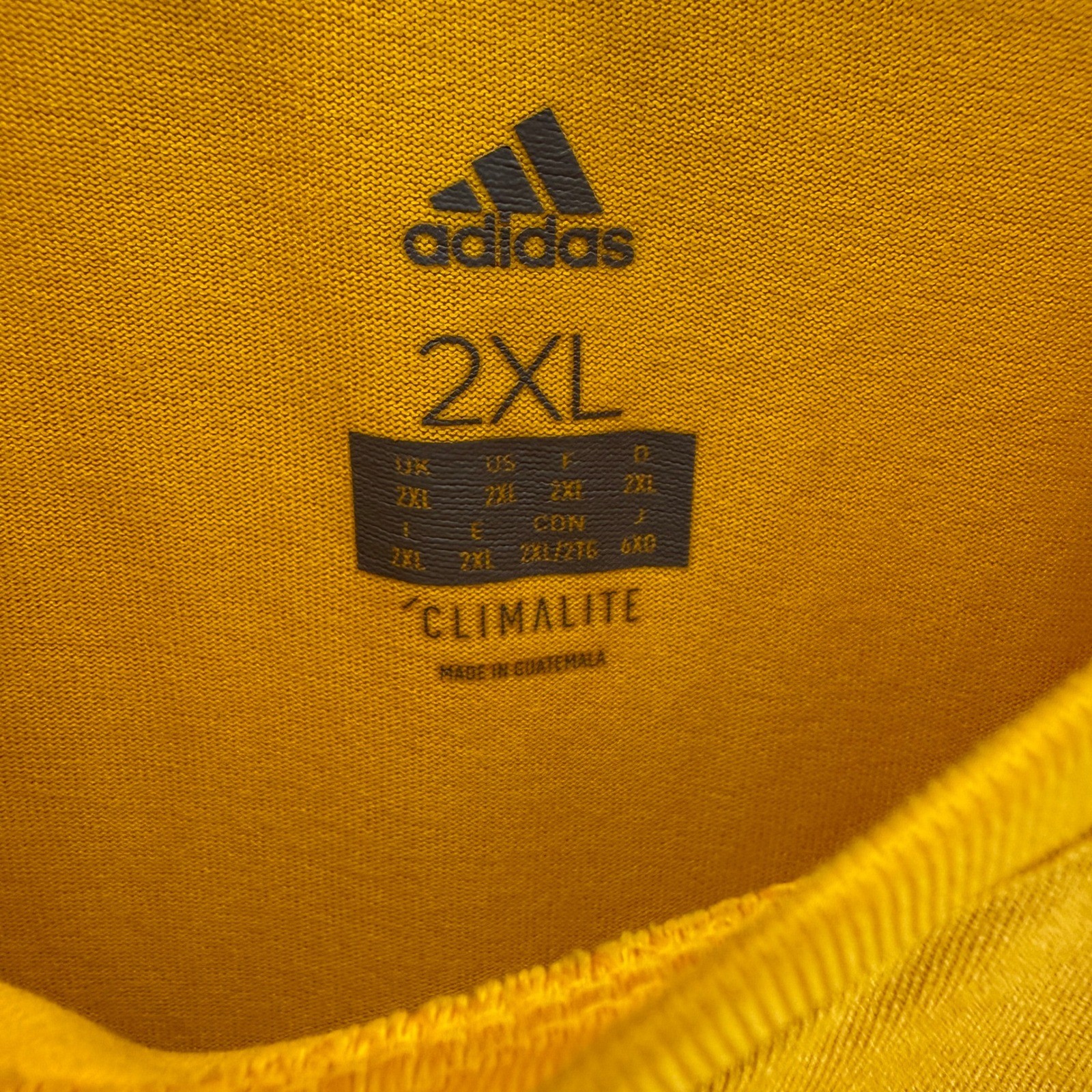 Adidas Climalite Mens 2XL Long Sleeve Shirt Gold Yellow Athletic Performance Tee