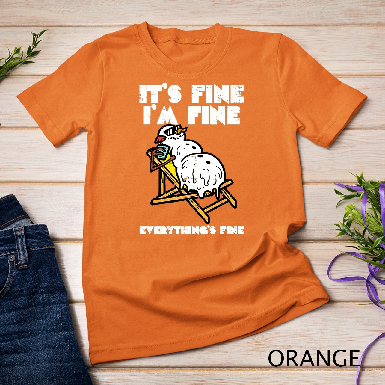 Christmas In July Snowman Melting Fine Funny Men Women Kids Unisex T-shirt