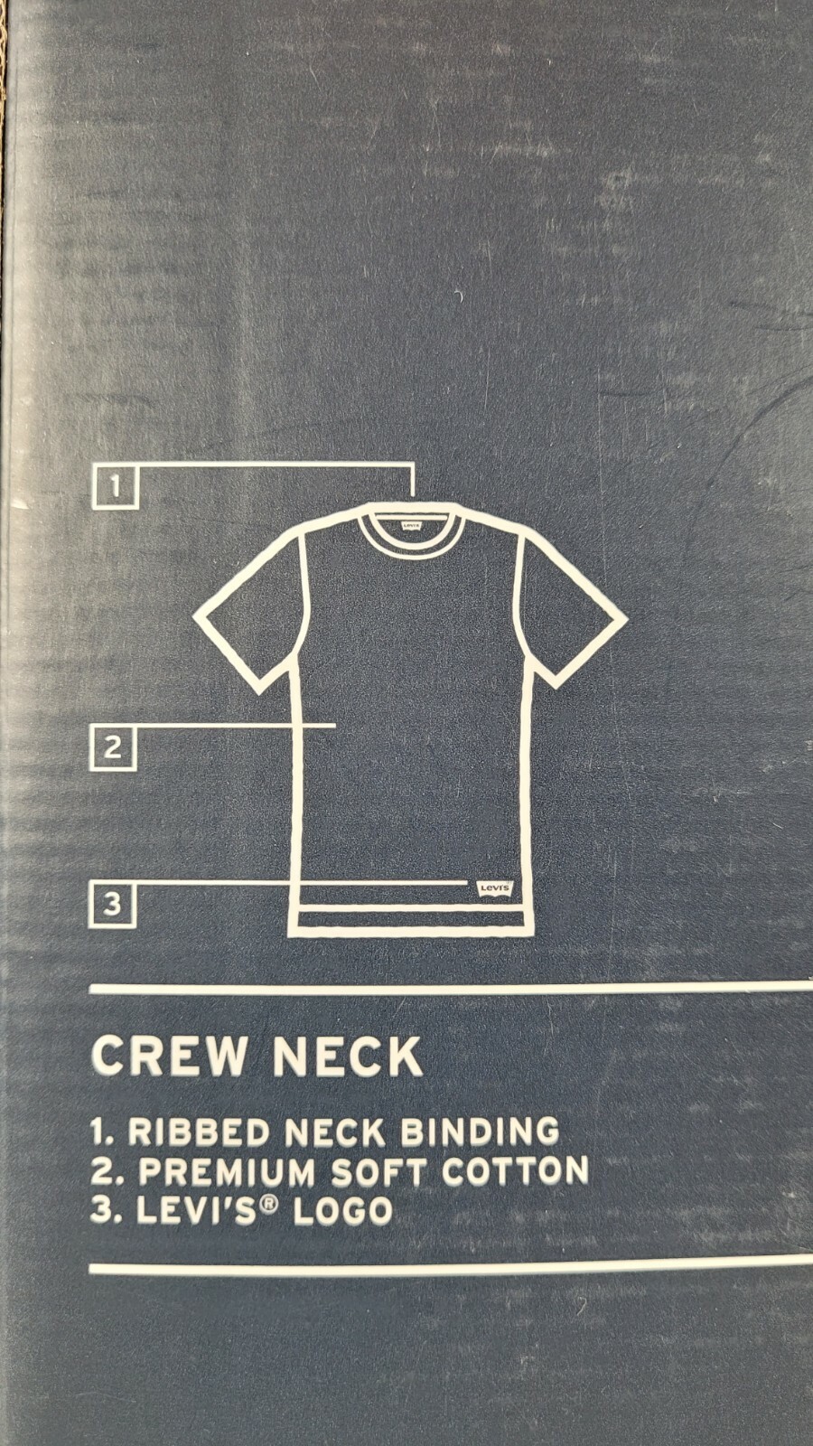 Levi&rsquo;s 4 Pk Crew Neck T-Shirts Small White Navy Gray, 100% Premium Cotton Levis
