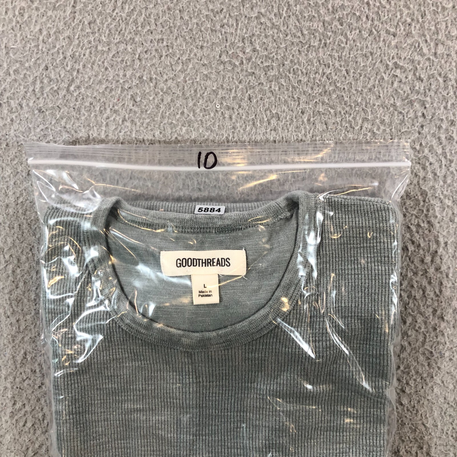 goldthreads T shirt mens L gray slate thick woven pocket tee