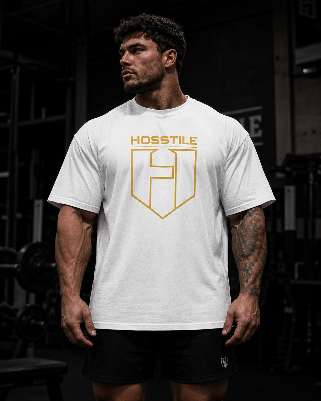 Cotton Men&rsquo;s Printed Oversized Tshirt Crew Neck Short Sleeve Gym Training Tee