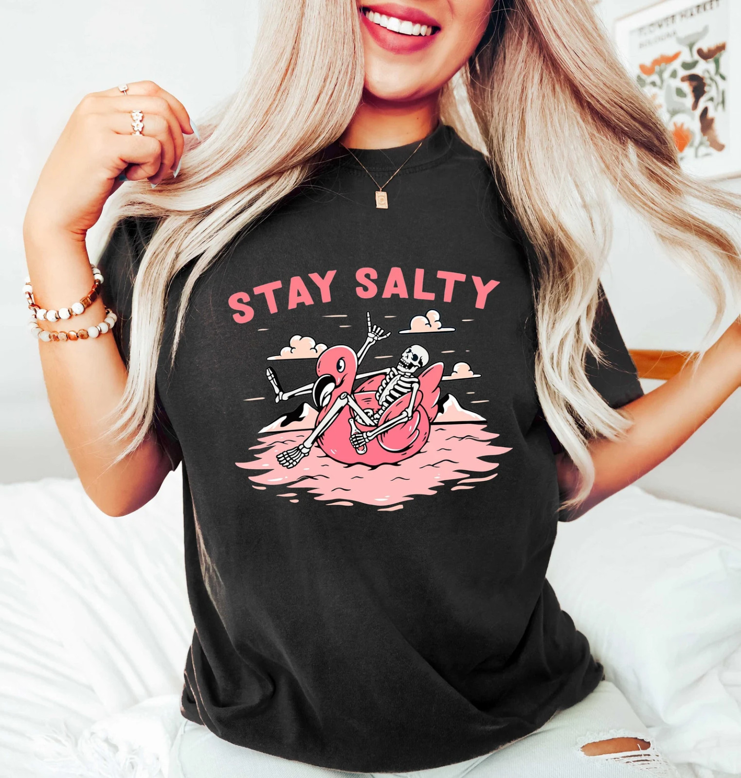 Stay Salty Shirt, Beach Salty Shirt, Ske.le.ton and Pelican Shirt