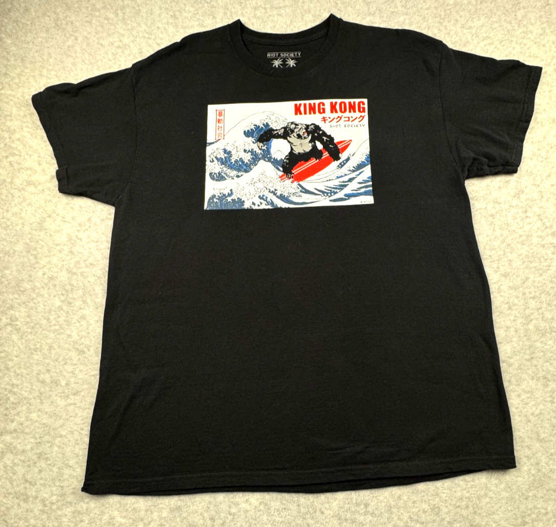 Riot Society King Kong Surfing Cotton Graphic T-Shirt Size XL 100% Cotton