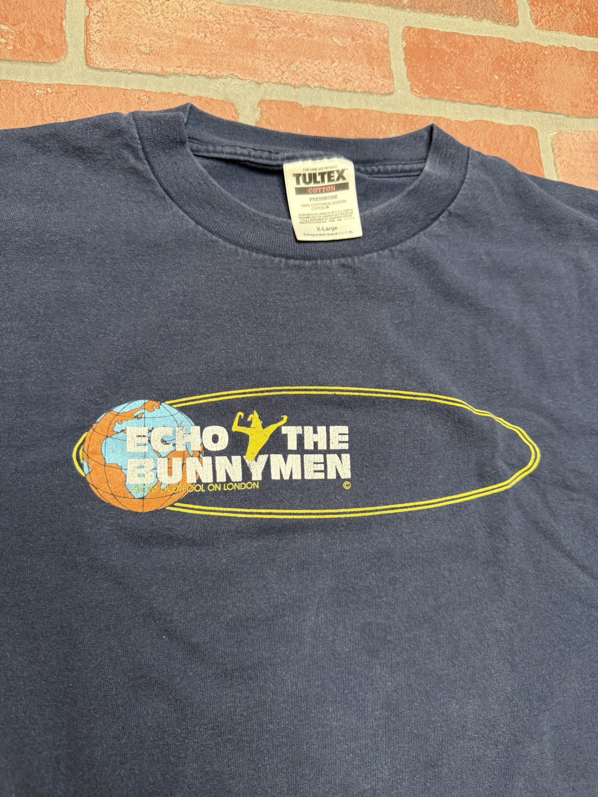 Echo & The Bunnymen Vintage 90s Rock Punk Band T Shirt Size XL Blue