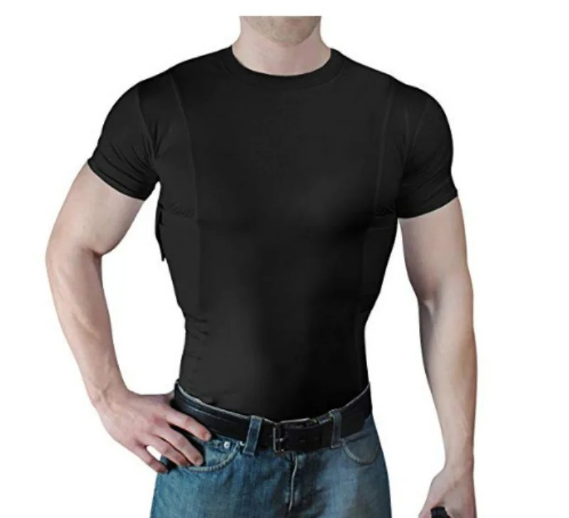 Concealment Clothes Men’S Crew Neck Undercover- Concealed Holster Carry Tops