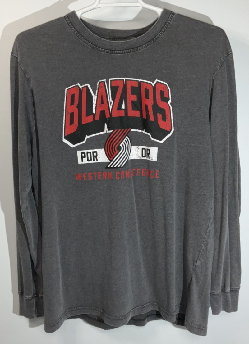 Portland Trail Blazers Long Sleeve T-Shirt Men&rsquo;s Extra Large Gray