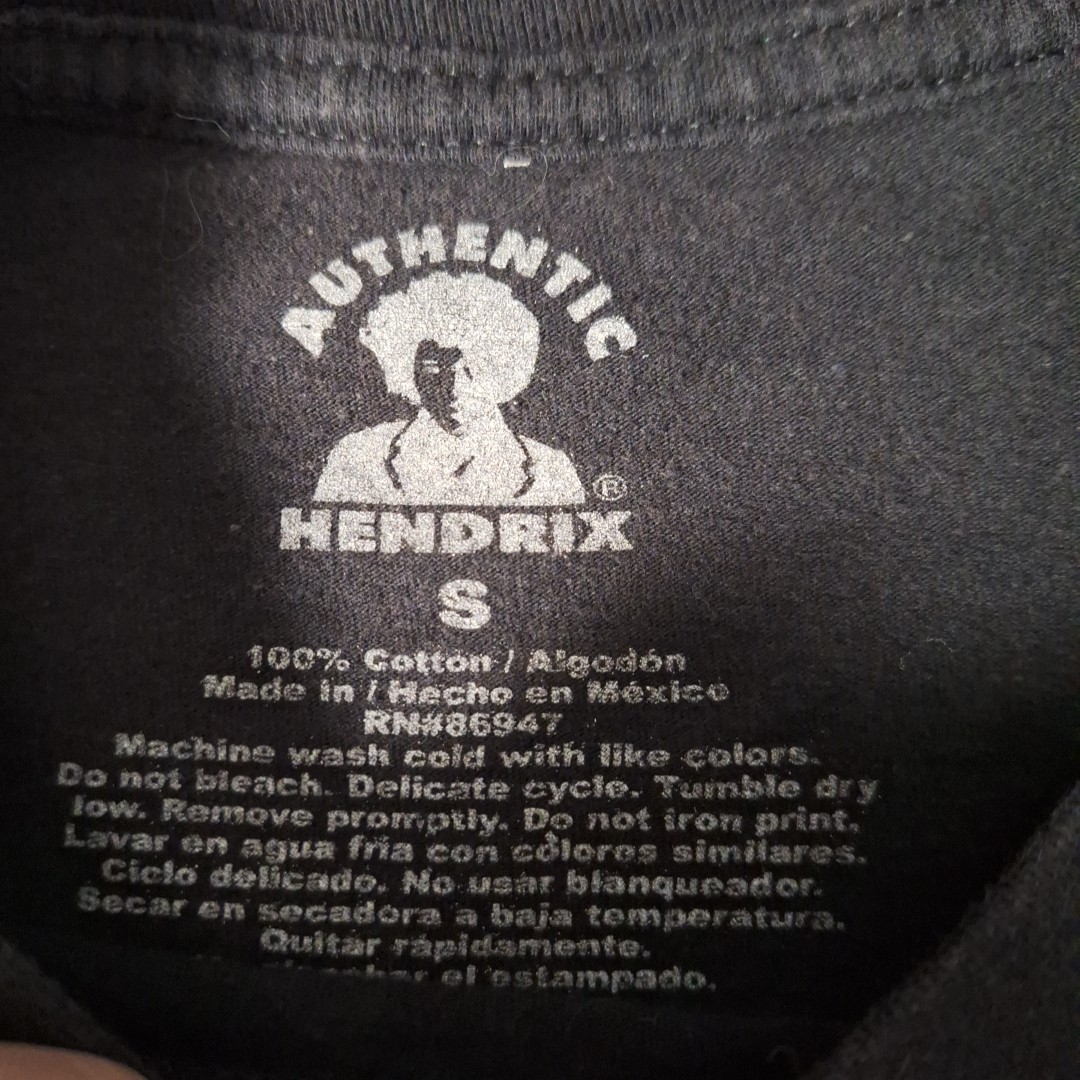 Hendrix Jimi Hendrix Multicolor Graphic Black Short Sleeve T-Shirt Size Small