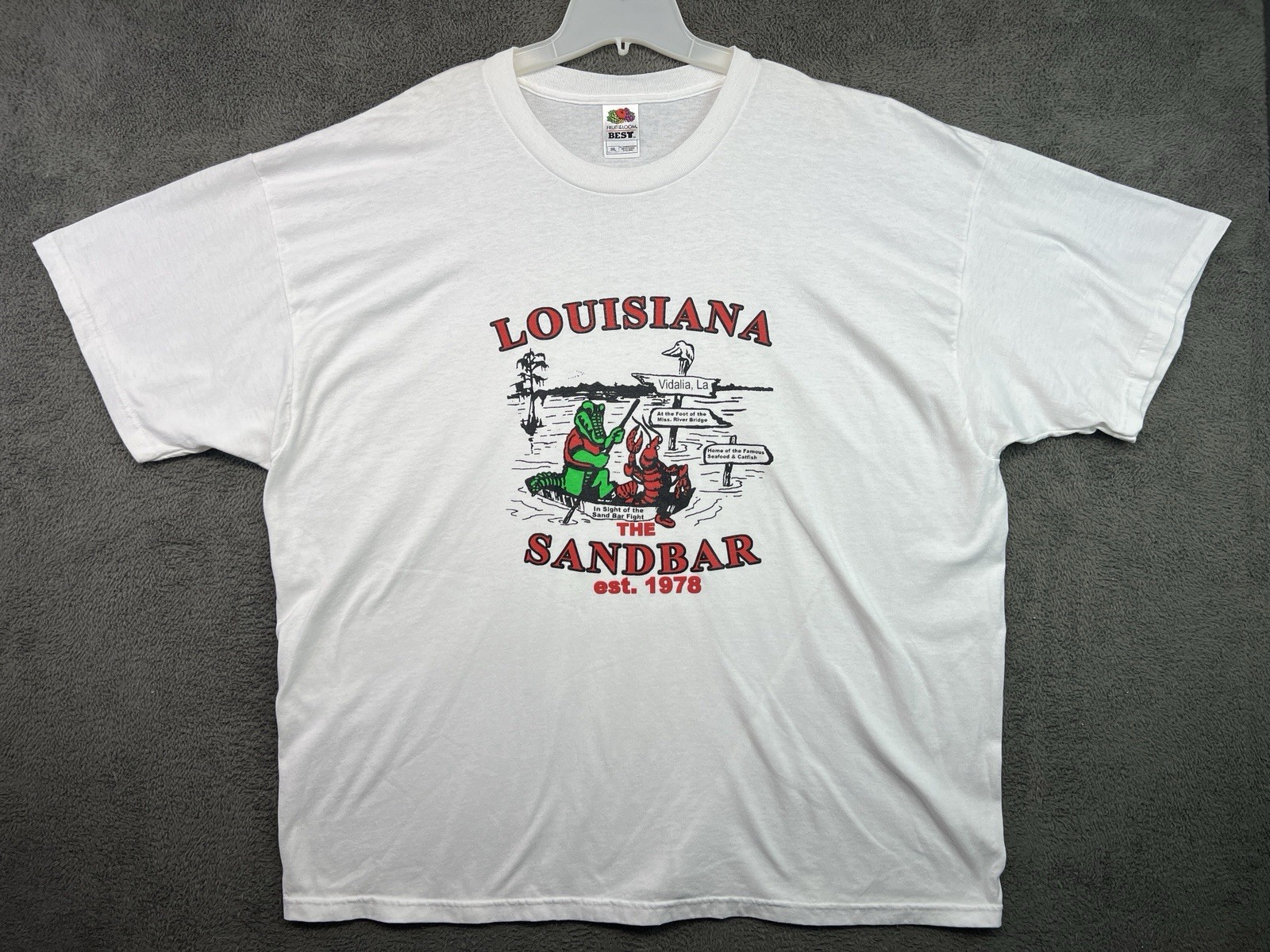 Vintage Louisiana The Sandbar EST 1978 White Short Sleeve T Shirt Sz 3XL
