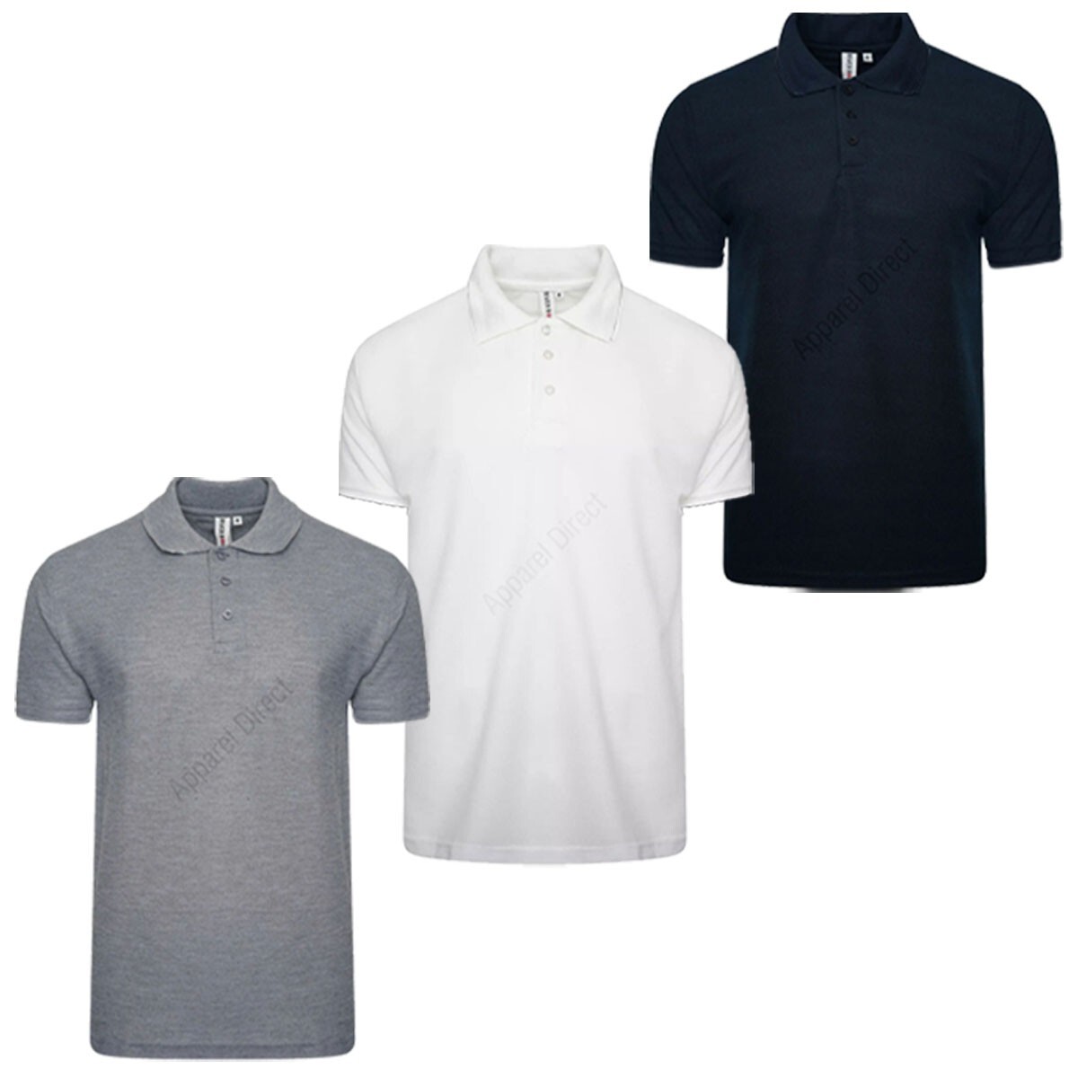 3 / 4 Pack Men&rsquo;s Plain T-Shirt Short Sleeve Pique Polo Tee Top Multi Set M-2XL