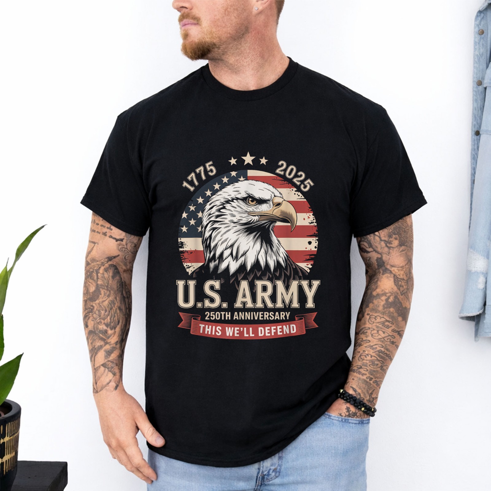 United States Army 1775-2025 250th Anniversary We Defend T-Shirt