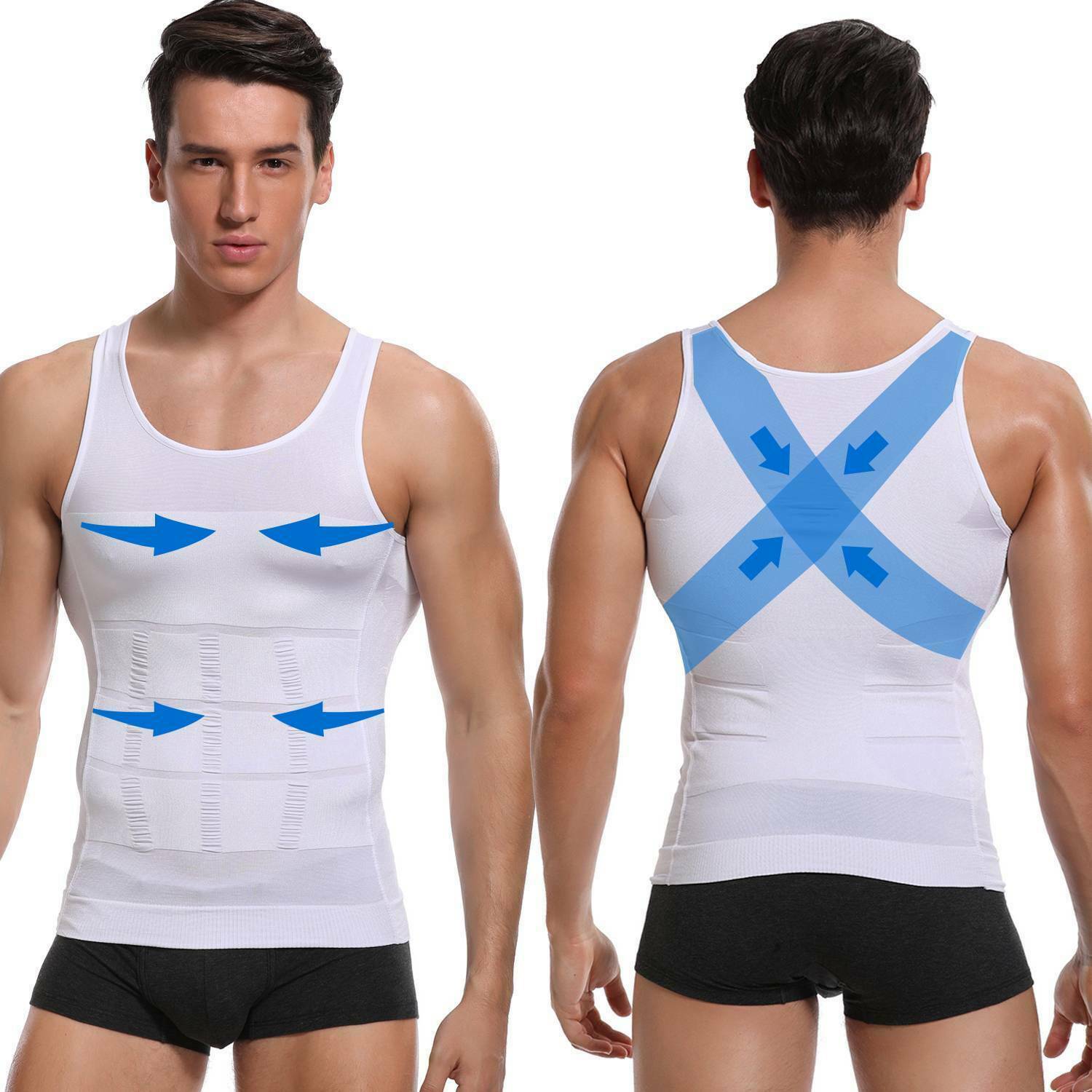 Men Body Shaper Slimming Tummy Vest Thermal Compression Shirt Tank Top Shapewear