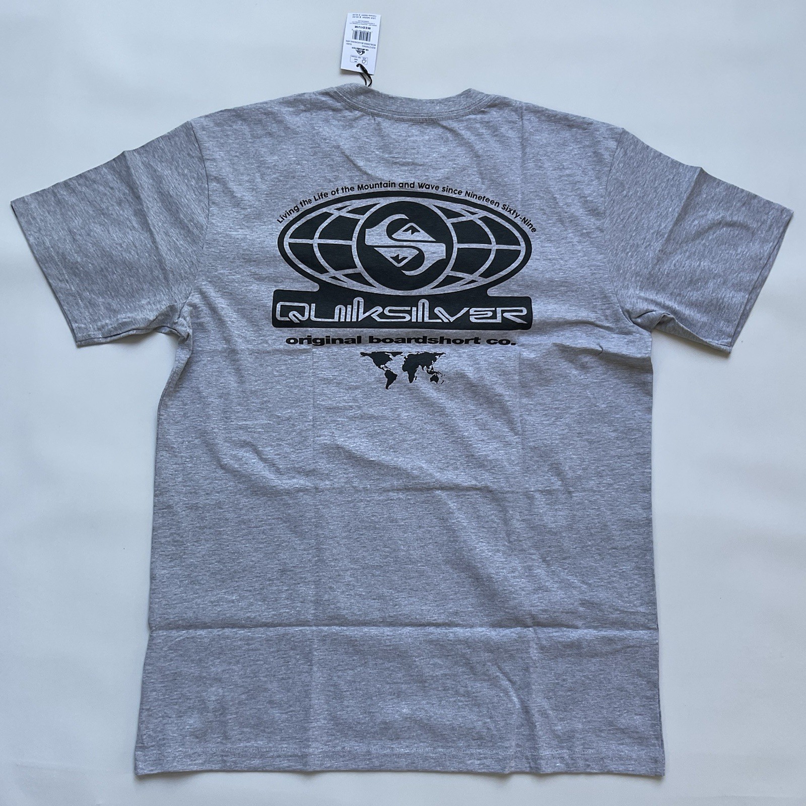 $30 Quiksilver Men’s Worldwide Boardriding Short Sleeves T-Shirt In Grey Size M