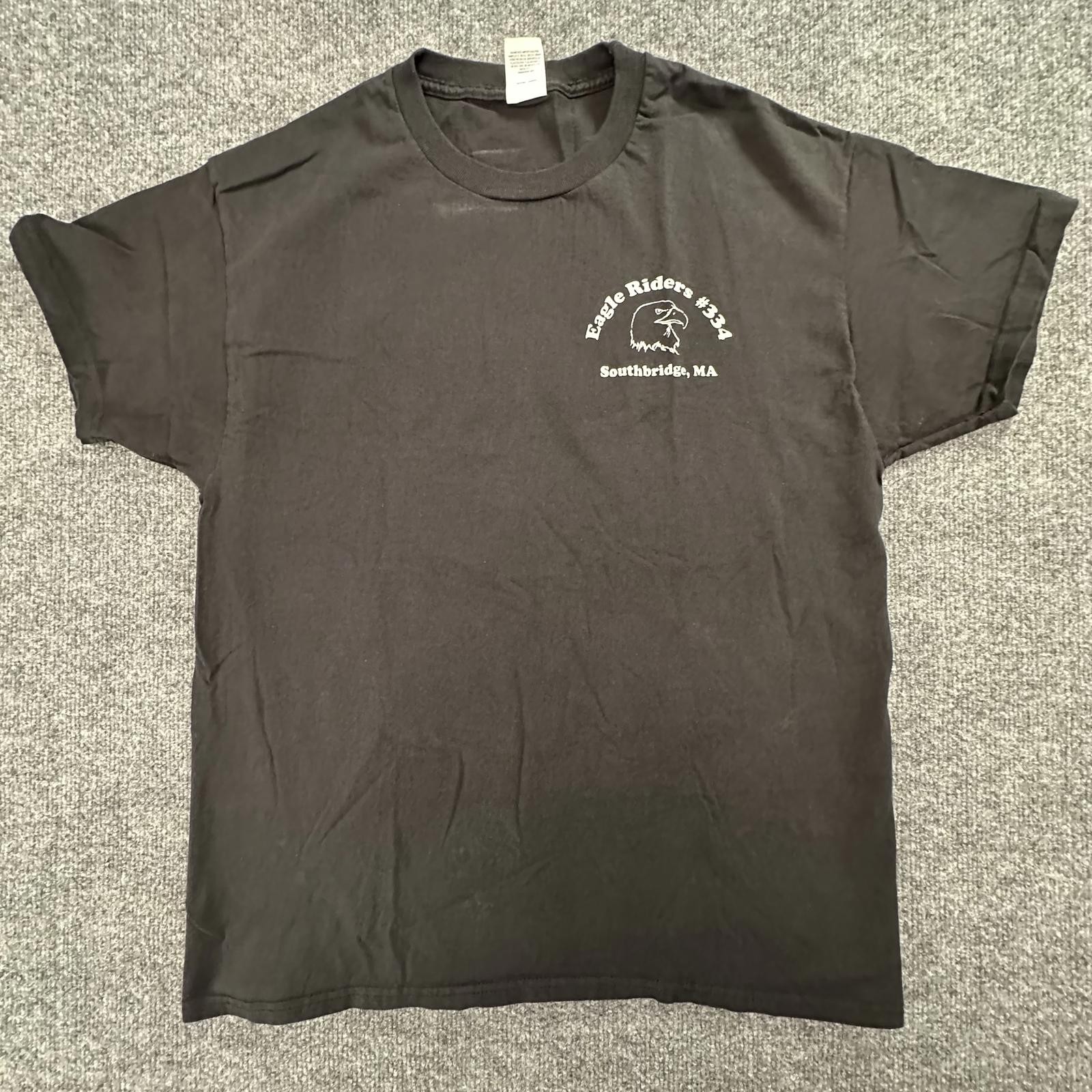 Black Eagle Riders #334 Memorial Ride Graphic T-Shirt Large #241