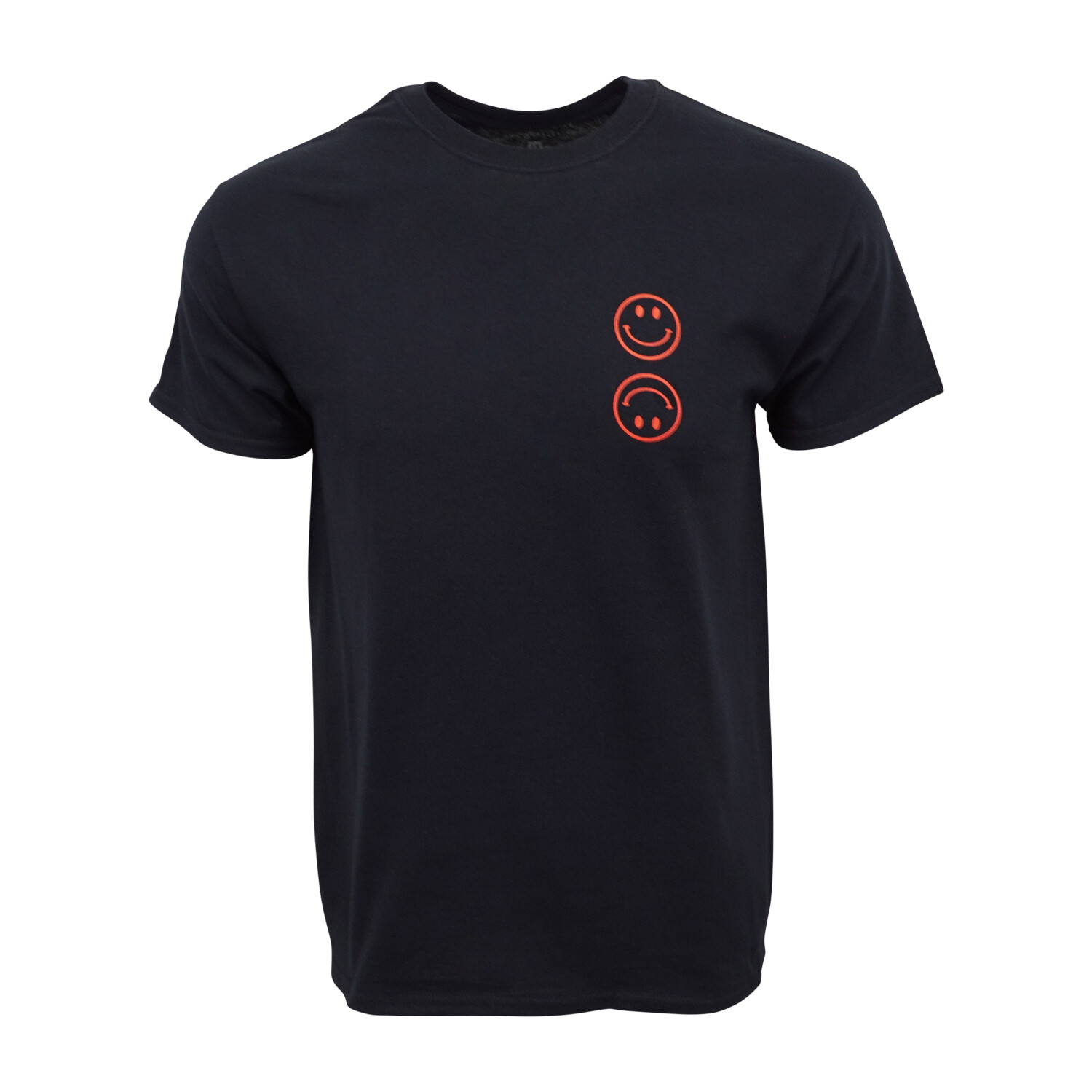 PACSUN MENS BLACK SMILY FACE T SHIRT