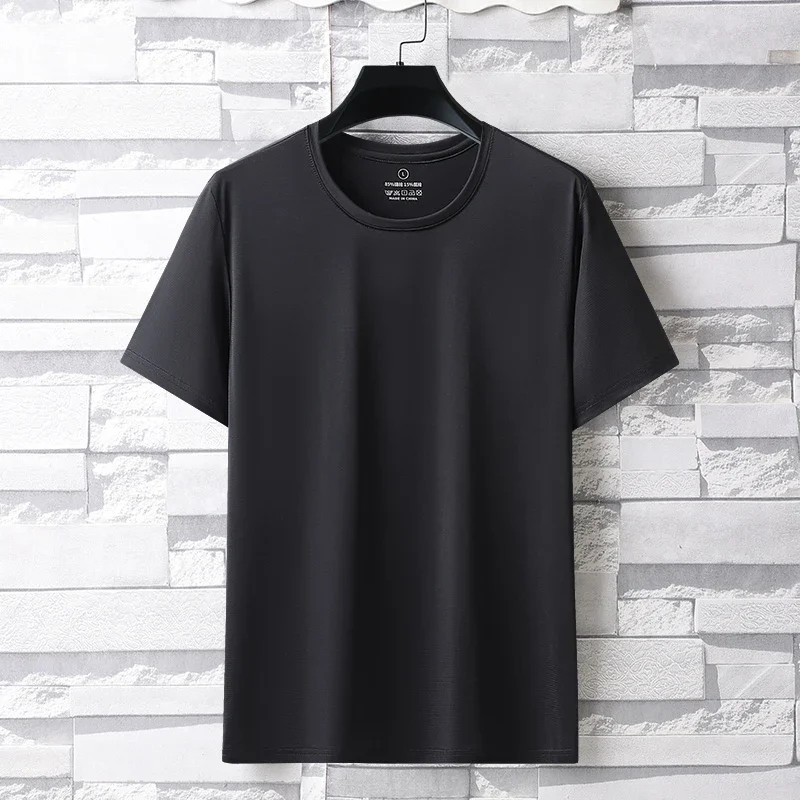 Summer New Ice Silk Men&rsquo;s High Elastic Sports Casual T-shirt Cool Breathable Swe