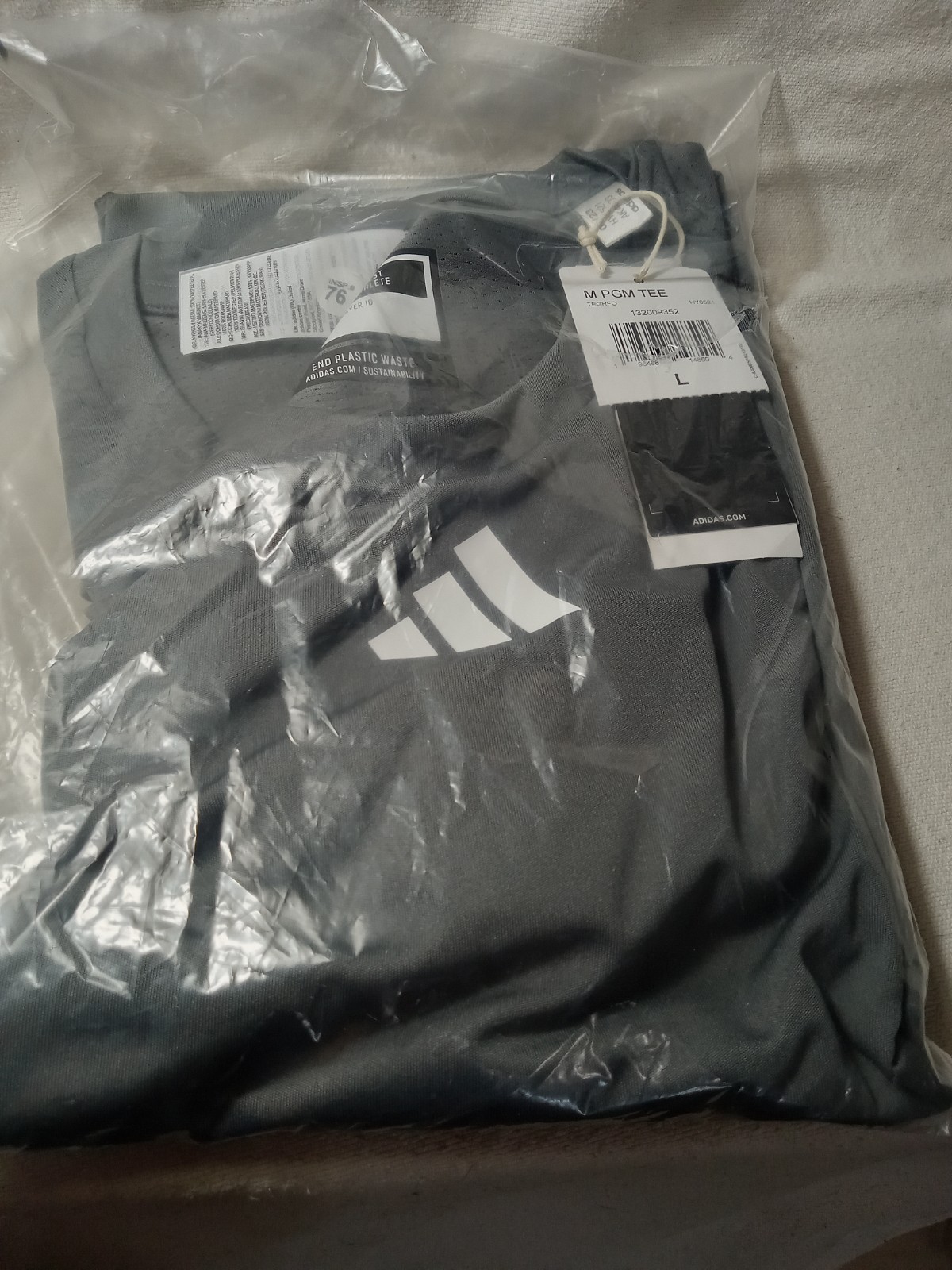 Adidas Dark Grey Pregame T-Shirt HY0521 Size Large (Y394)