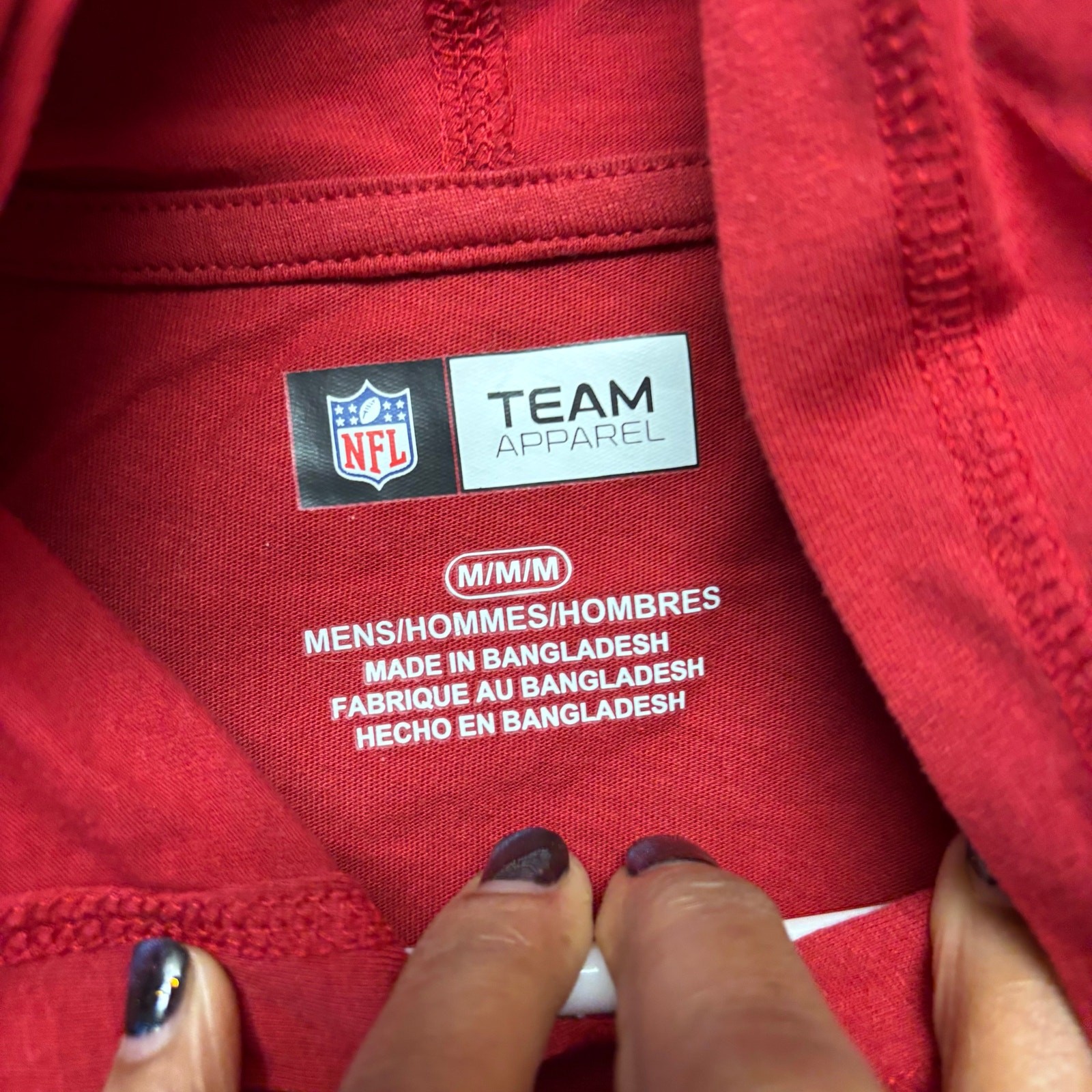 NFL Team Apparel San Francisco 49ers Red Hooded Graphic Tee Mens Medium Athletic