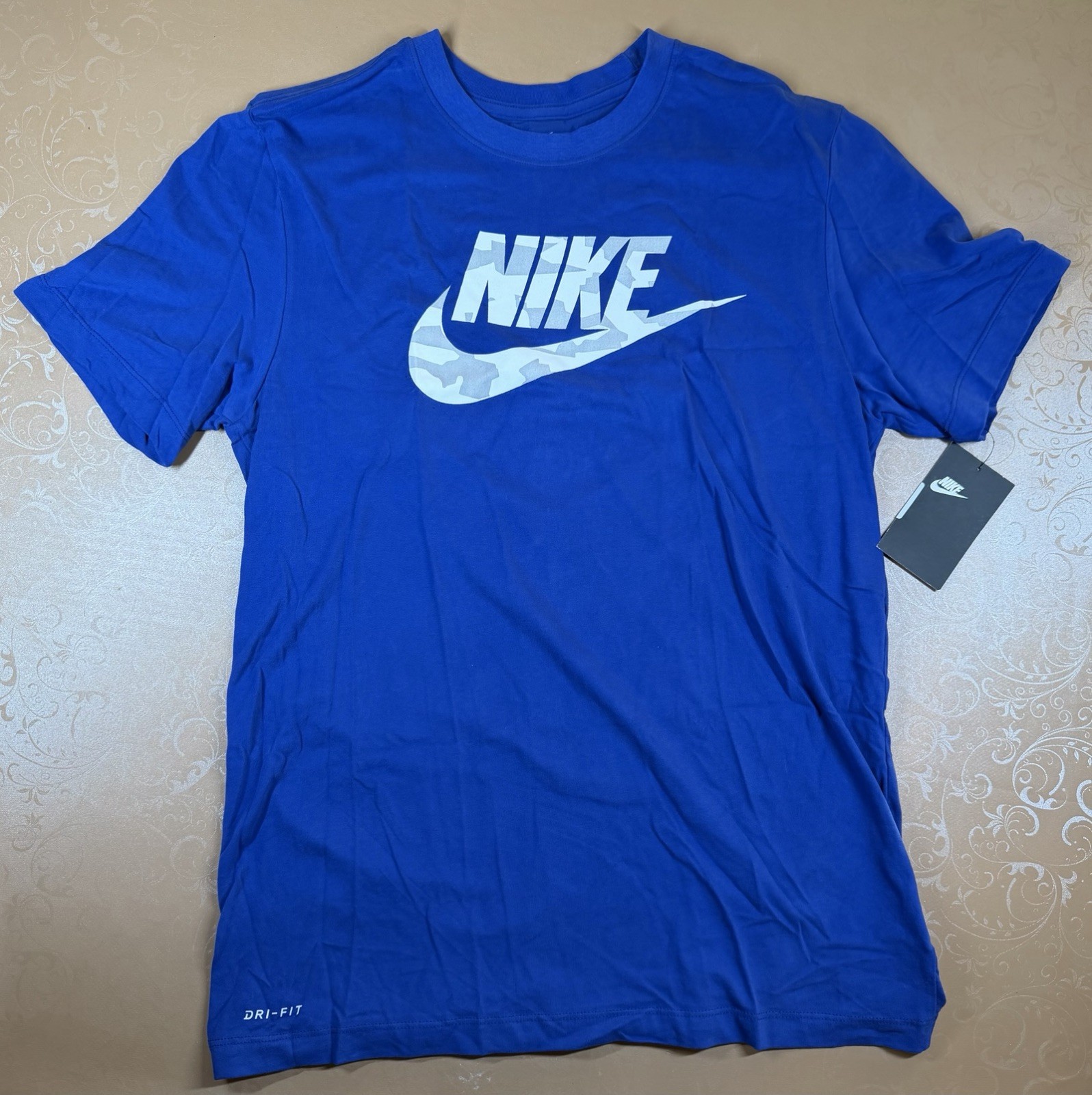 Nike Shirt Blue The Camo Swoosh Logo Graphic Tee Men&rsquo;s XXL 2XL Royal New w/ Tags