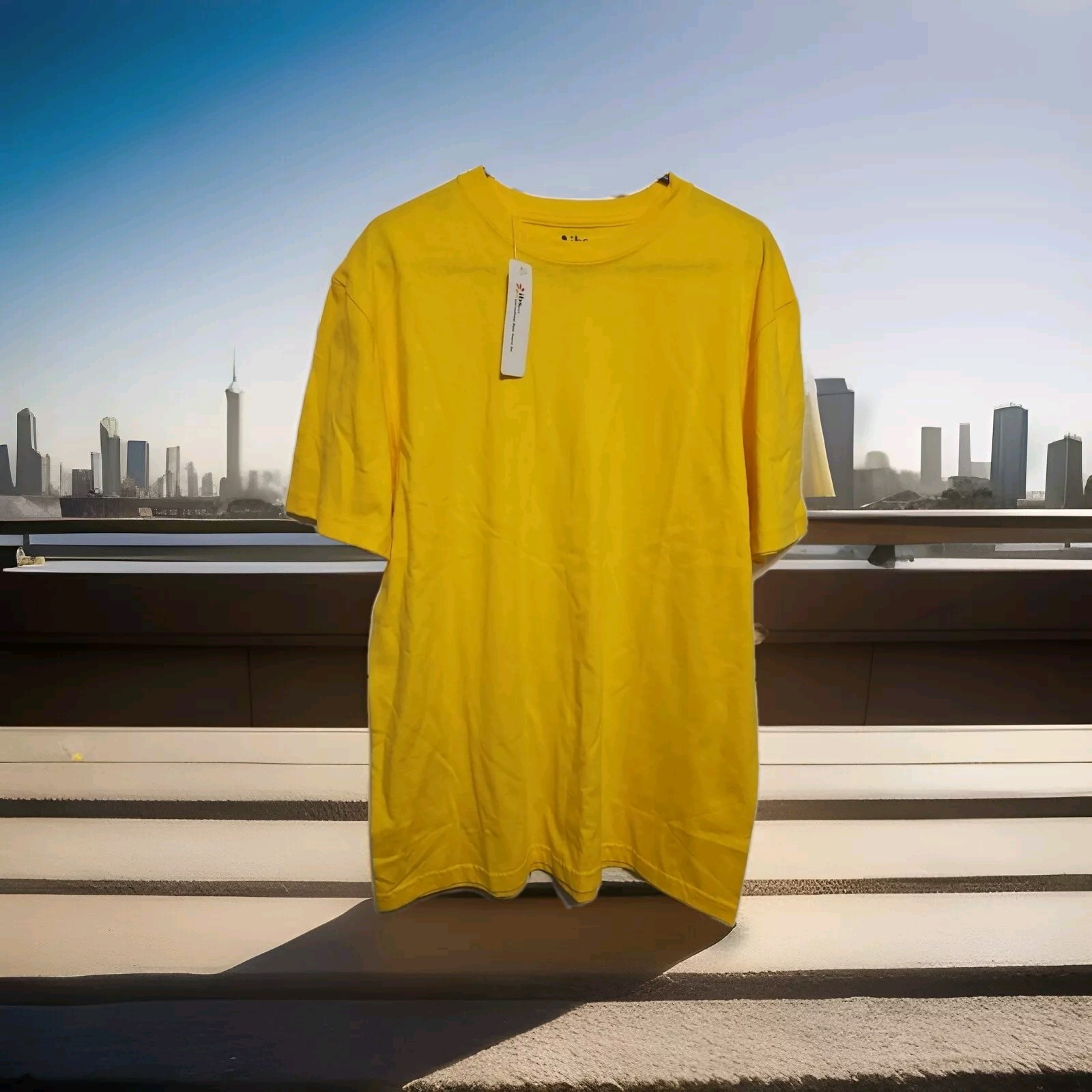 IBS Men&rsquo;s Cotton Tee Shirt Blank Size L New Yellow