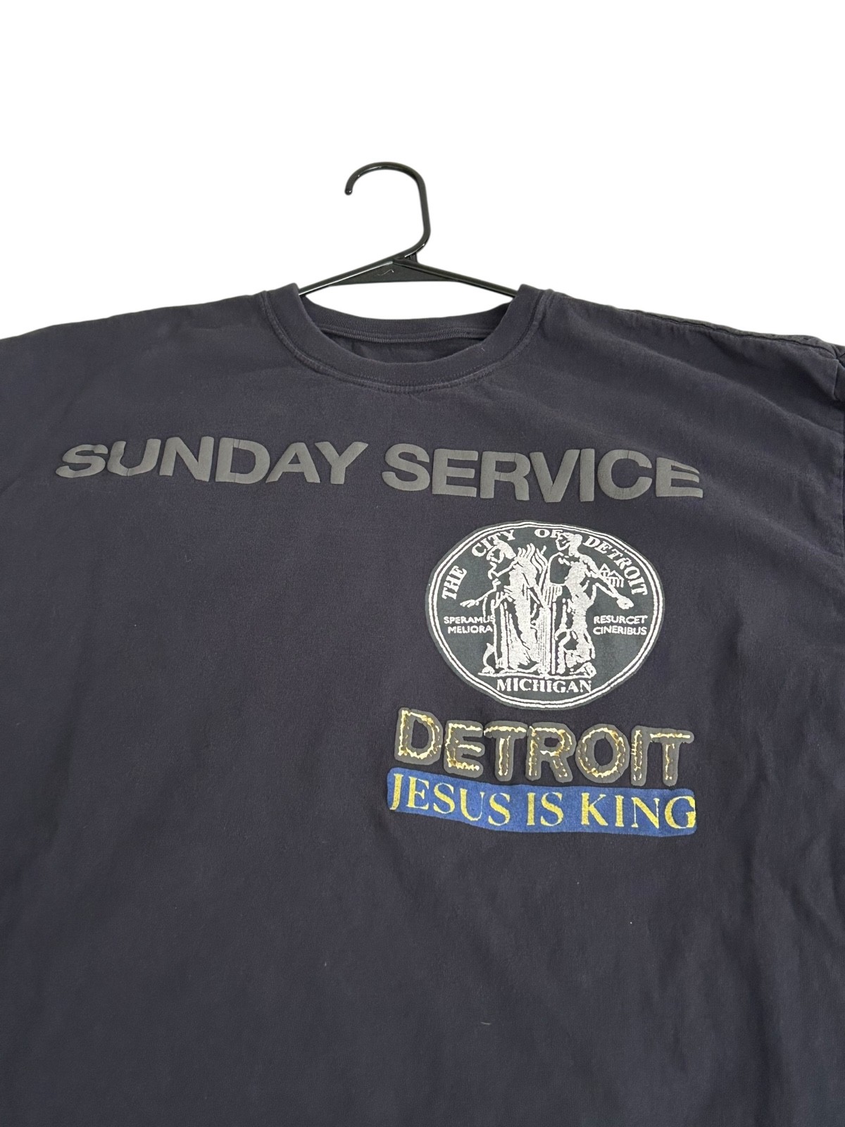 Kanye West T-shirt Sunday Service Detroit Jesus Is King Mens XL Black READ