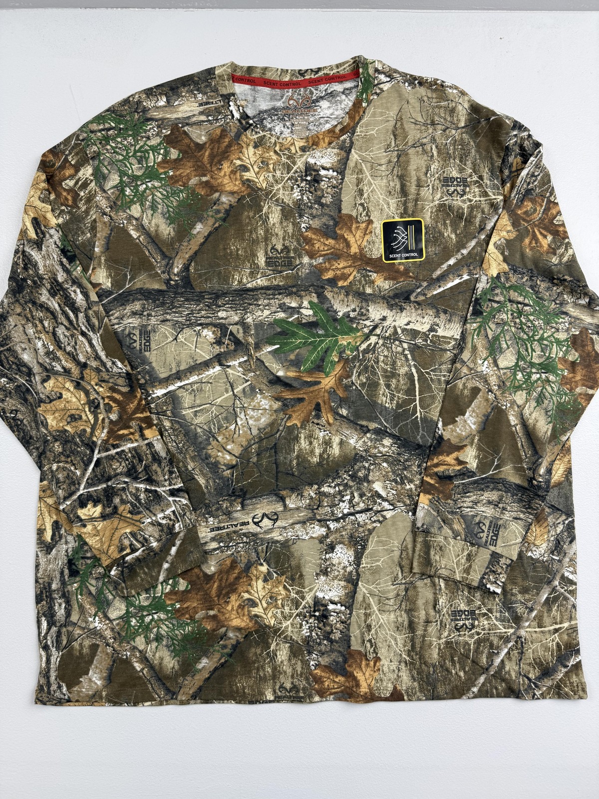 Realtree Shirt Mens 3XL Brown Camo Scent Control Long Sleeve Hunting Tee Top