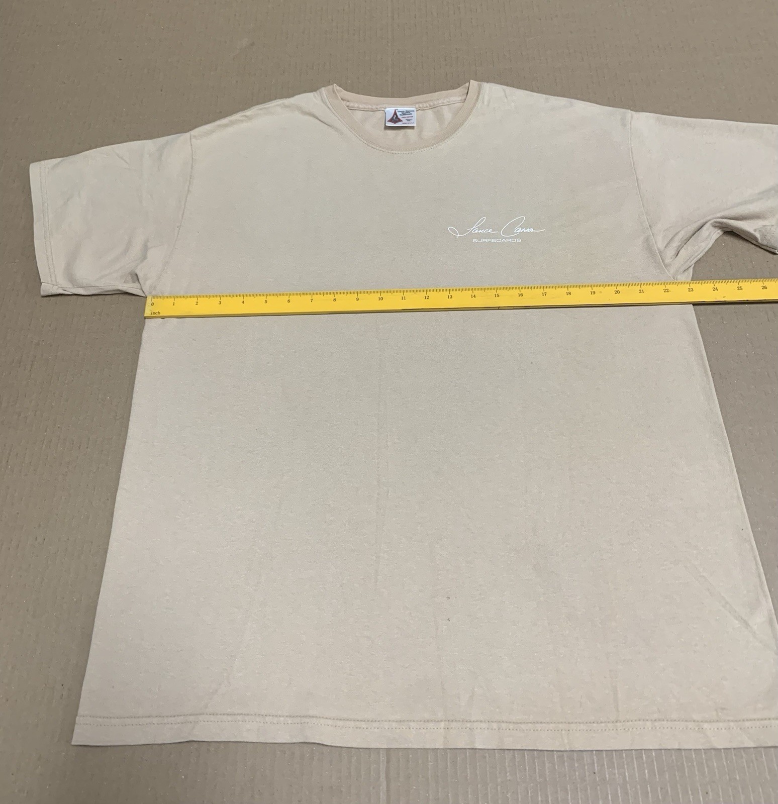 90s Lance Carson Surfboard Surf T Shirt LARG – USA MADE (two small holes- faded)