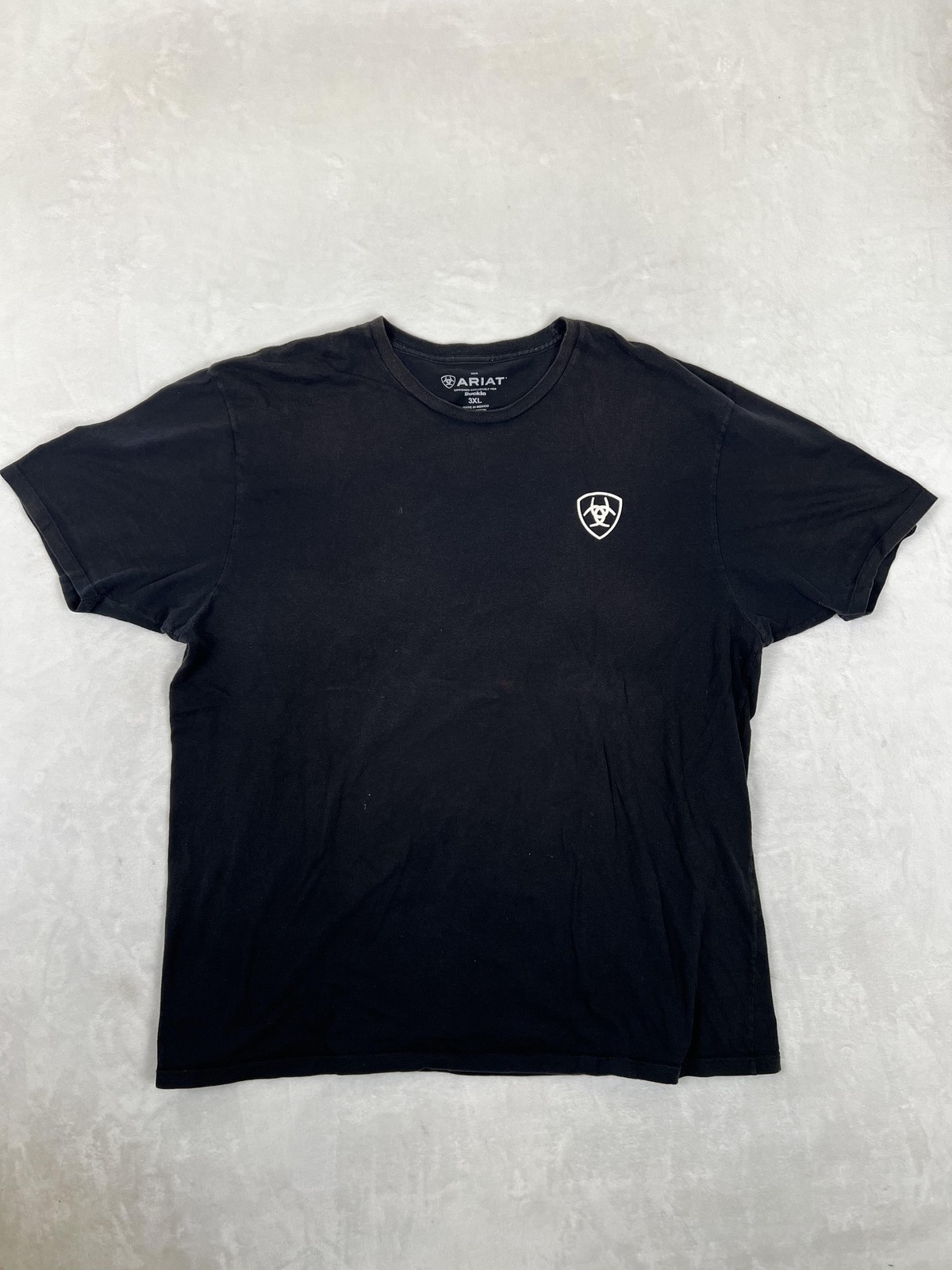 Ariat T-Shirt Mens 3XL Black Buckle Aztec Logo Graphic Western Southwestern