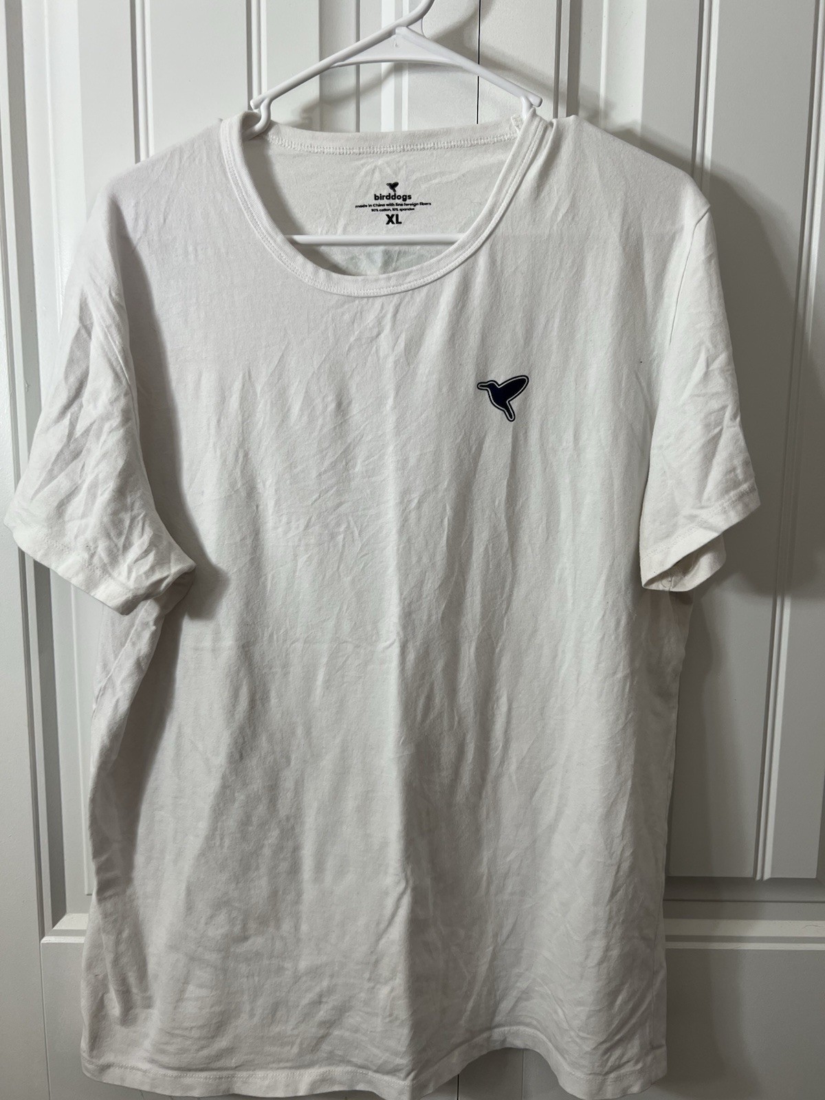 Birddogs Shirt Mens XL White Palm Tree Circle Logo Graphic Beach Bird Logo Golf