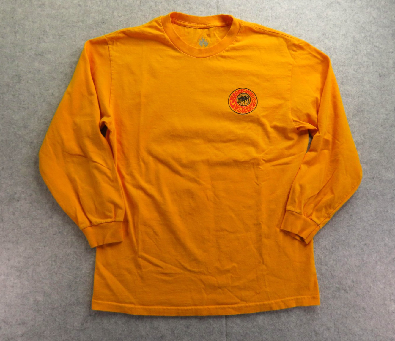 Black Label Skateboard Shirt Mens Large Yellow Long Sleeve Elephant Graphic Tee