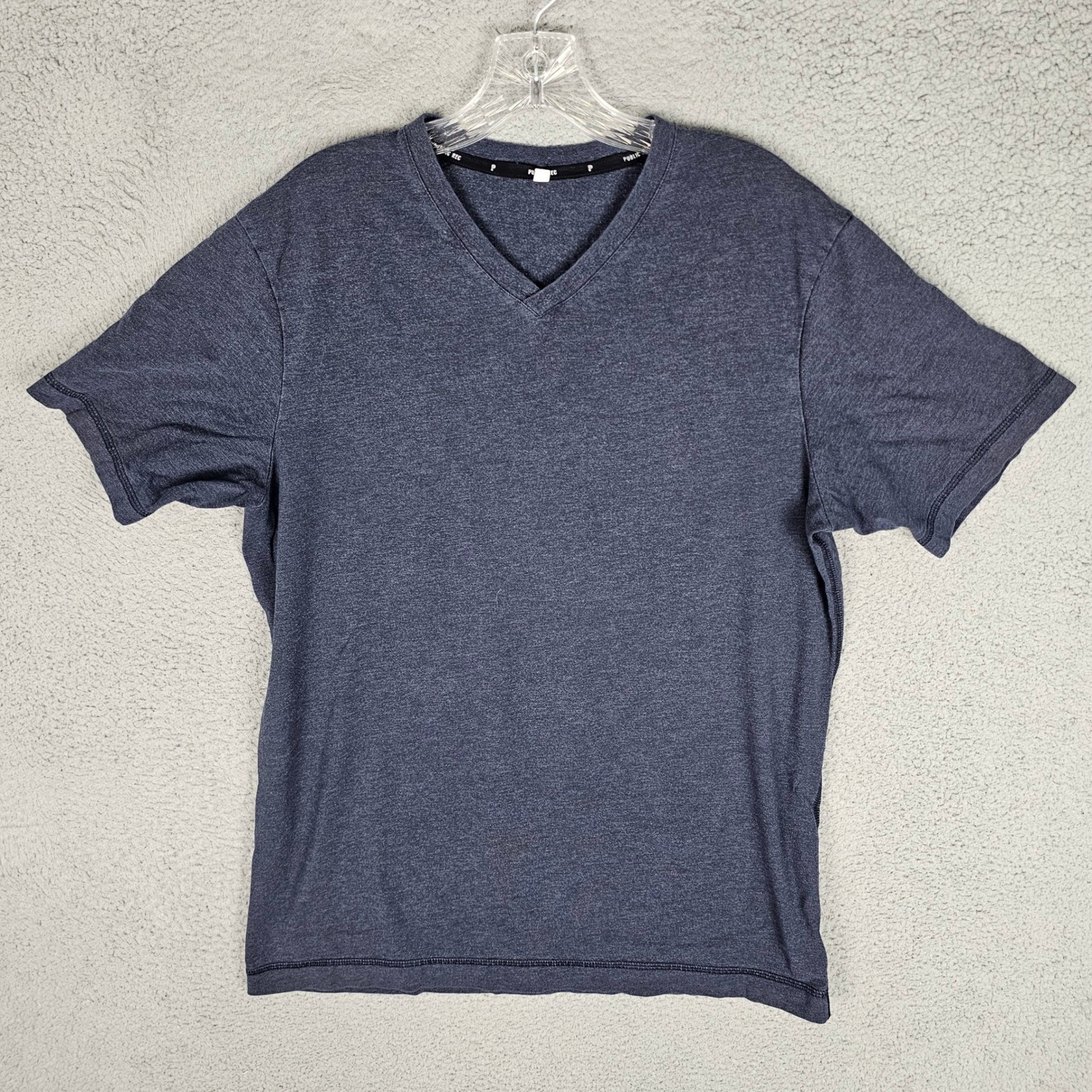 Public Rec T-Shirt Mens L Navy Go-To V-Neck Pima Cotton Tencel Stretch