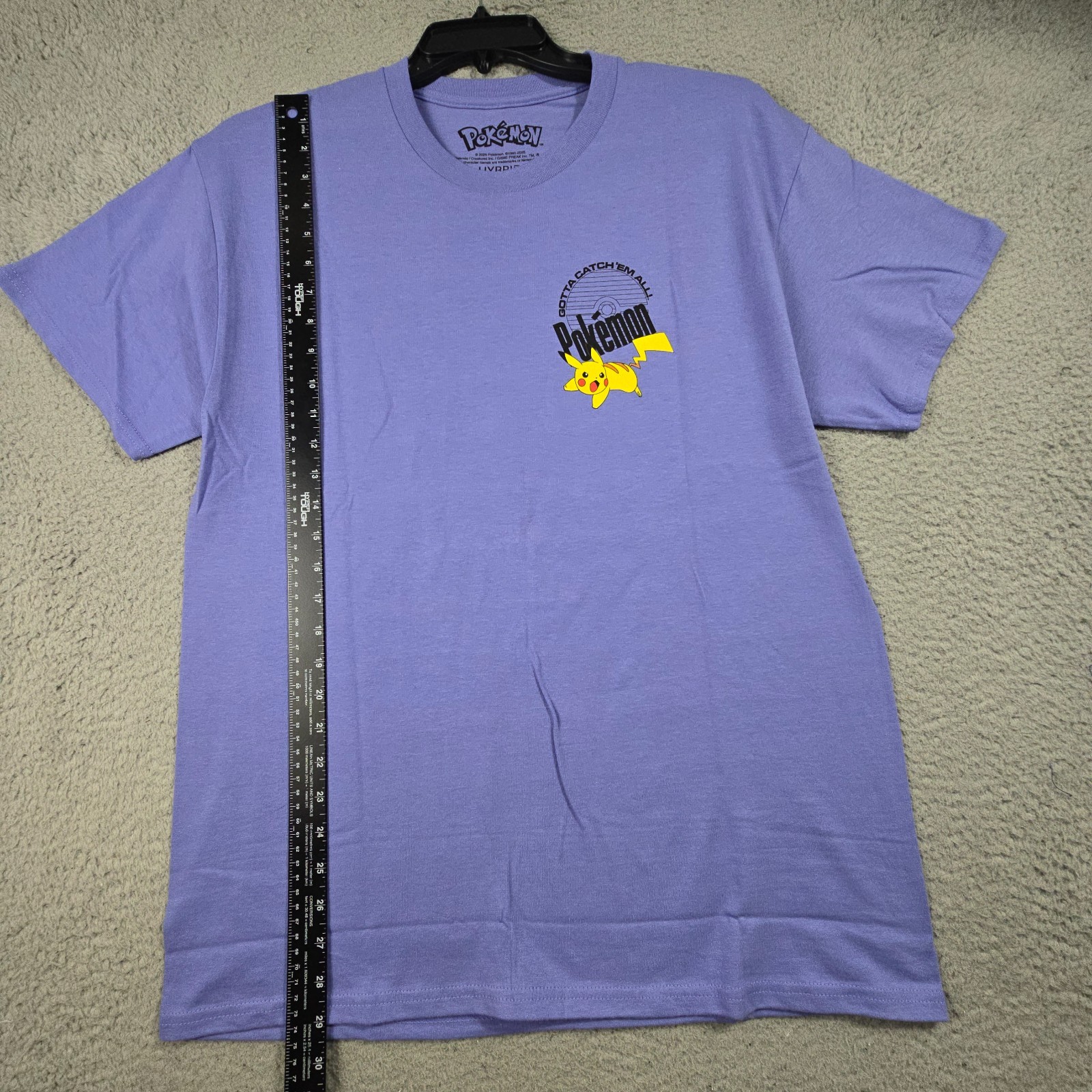 Pokémon Pikachu Shirt Mens Large Comic Con Purple Ghost Japanese Cards Anime 90s